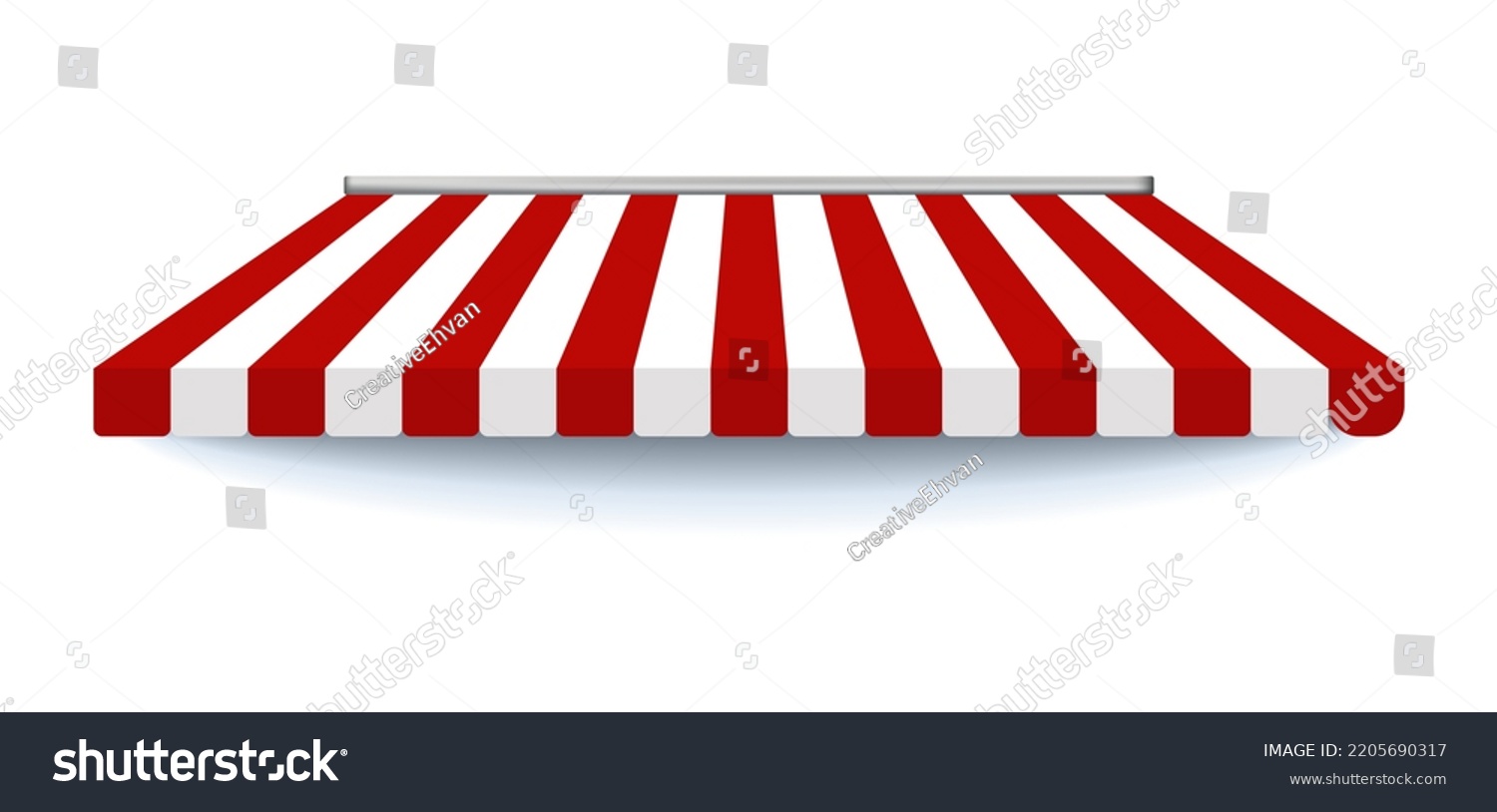 SVG of Tent canopy for shops, cafes and street restaurants. 3d canopy shop vector orange shop cafe. Striped red and white sunshade for shops, cafes and street restaurants. 3d vector illustration. svg