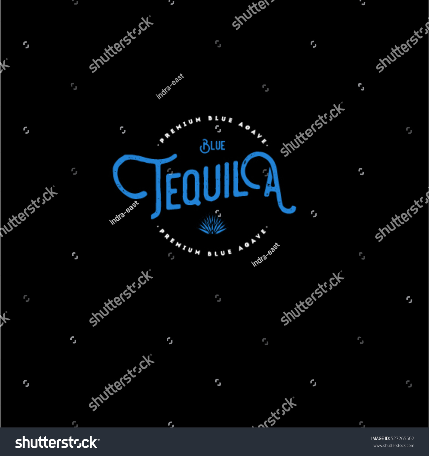 Tequila Emblem Blue Vintage Letters On Stock Vector (Royalty Free ...