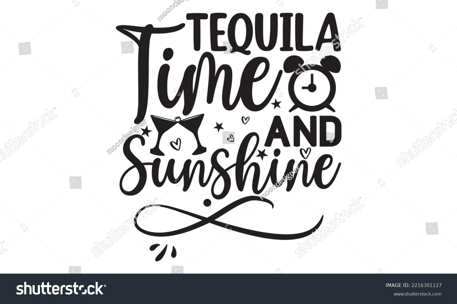 SVG of Tequila time and sunshine - Alcohol SVG T Shirt design, Girl Beer Design, Prost, Pretzels and Beer, Vector EPS Editable Files, Alcohol funny quotes, Oktoberfest Alcohol SVG design,  EPS 10 svg