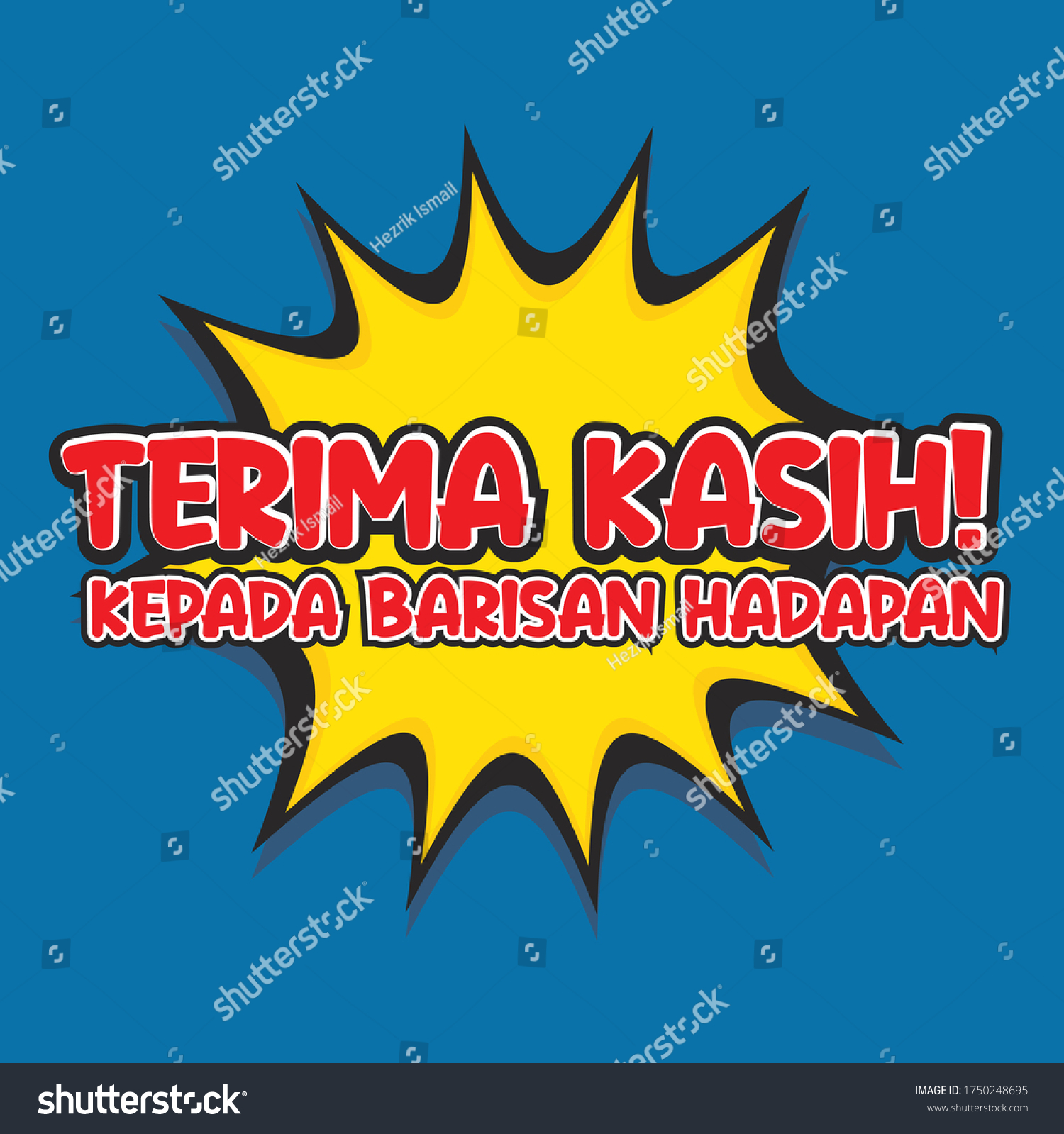 Terima Kasih Kepada Barisan Hadapan Thanks Stock Vector Royalty Free 1750248695