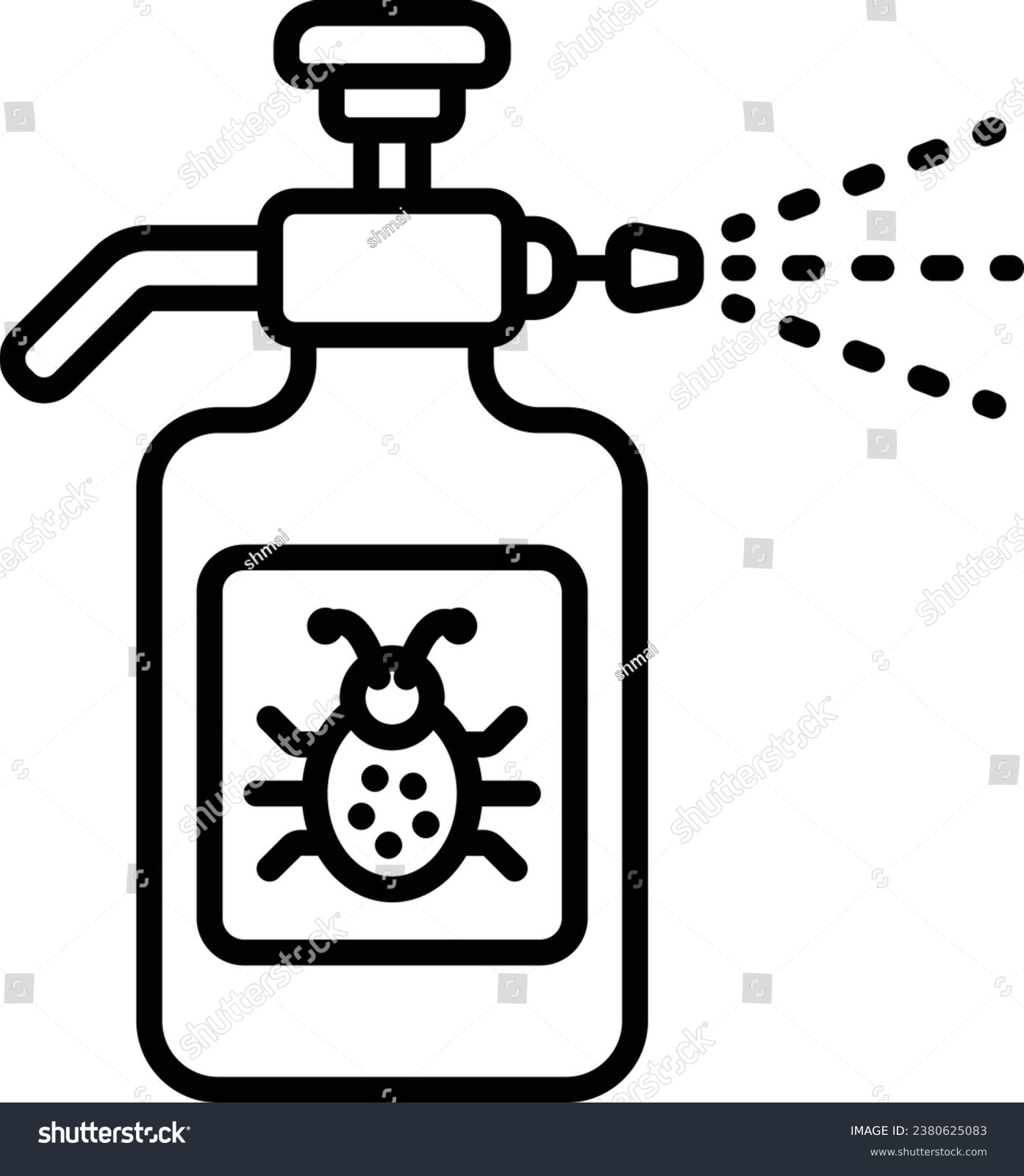 recommend clip art: Termite Control, Slug Killer bio formula vector outline icon design, Lawn and Gardening symbol, Farm and Plant sign agriculture and horticulture equipment stock Pesticides and Fungicides Spray concept