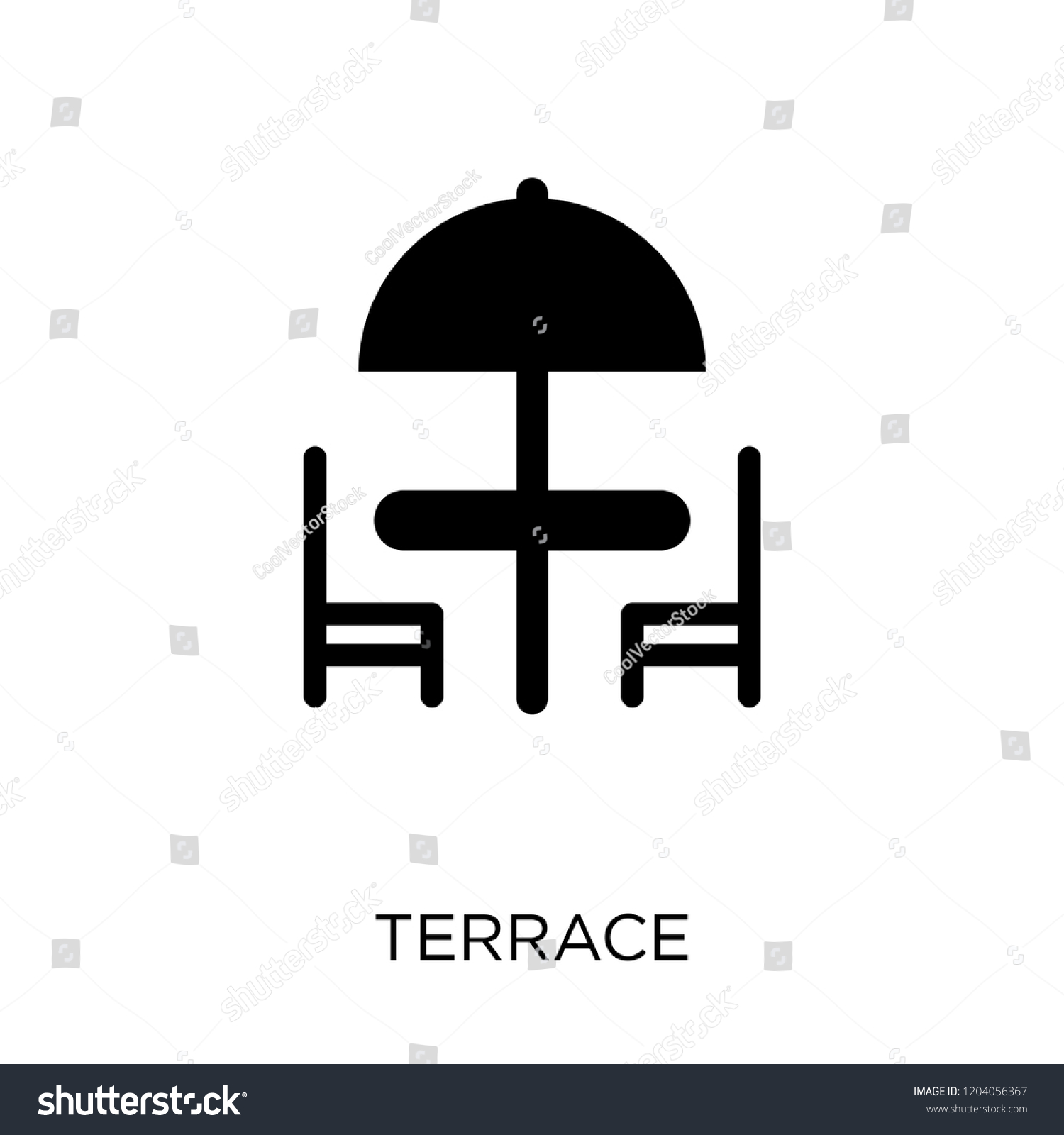 Terrace Icon Terrace Symbol Design Restaurant Stock Vector (Royalty ...