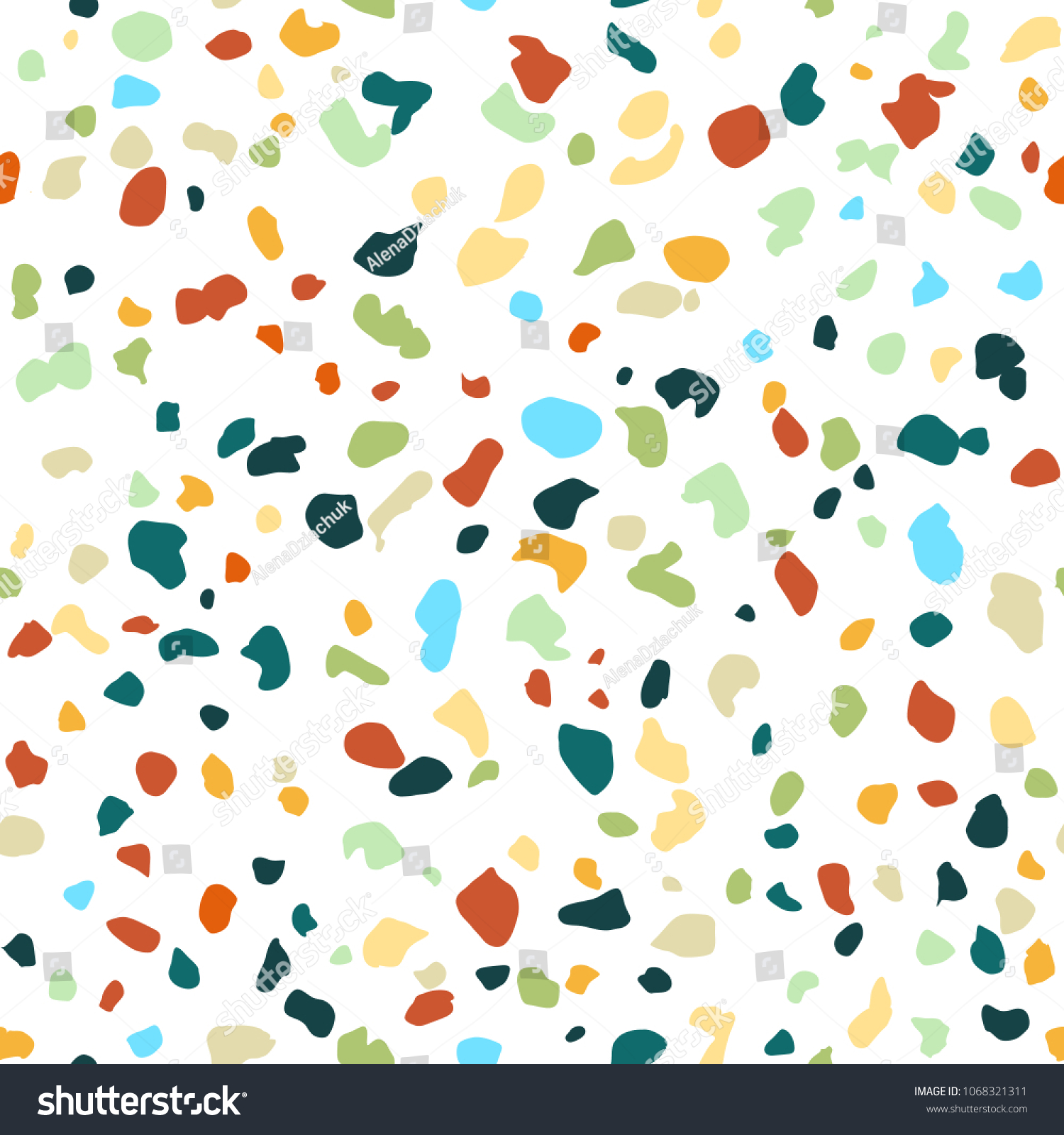 Terrazzo Seamless Pattern Vector Background Pebbles Stock Vector ...