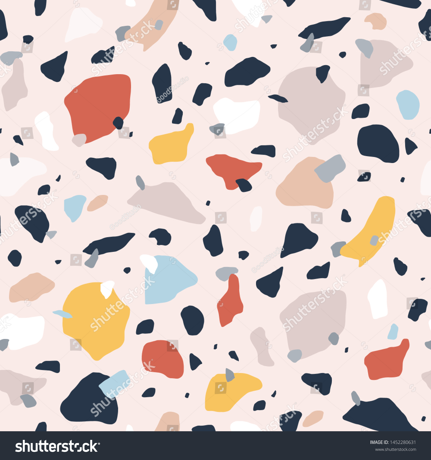 Terrazzo Seamless Pattern Colorful Rock Pieces Stock Vector (Royalty ...