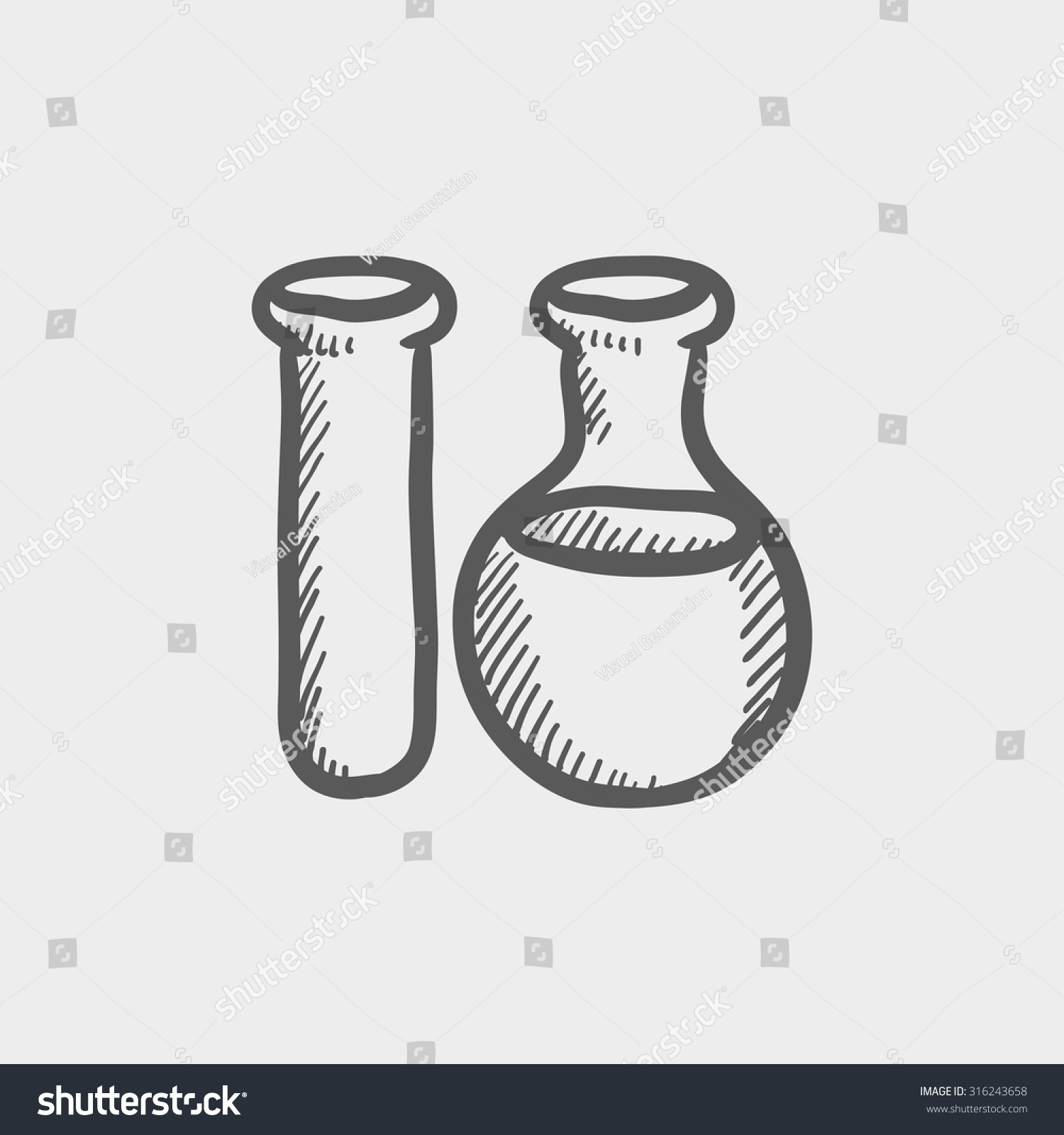 Test Tubes Sketch Icon Web Mobile Stock Vector (Royalty Free) 316243658