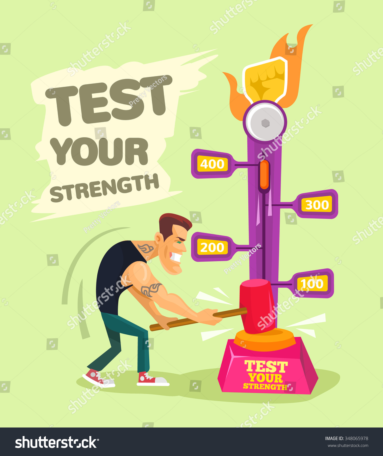 Test Your Strength Vector Flat Illustration Stock Vector (Royalty Free ...