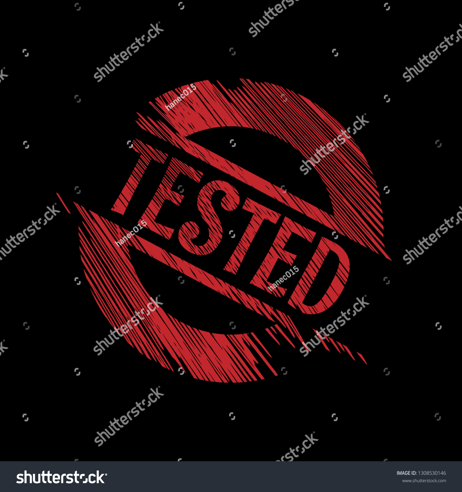 Vektor Stok Tested Rubber Stamp Tanpa Royalti Shutterstock