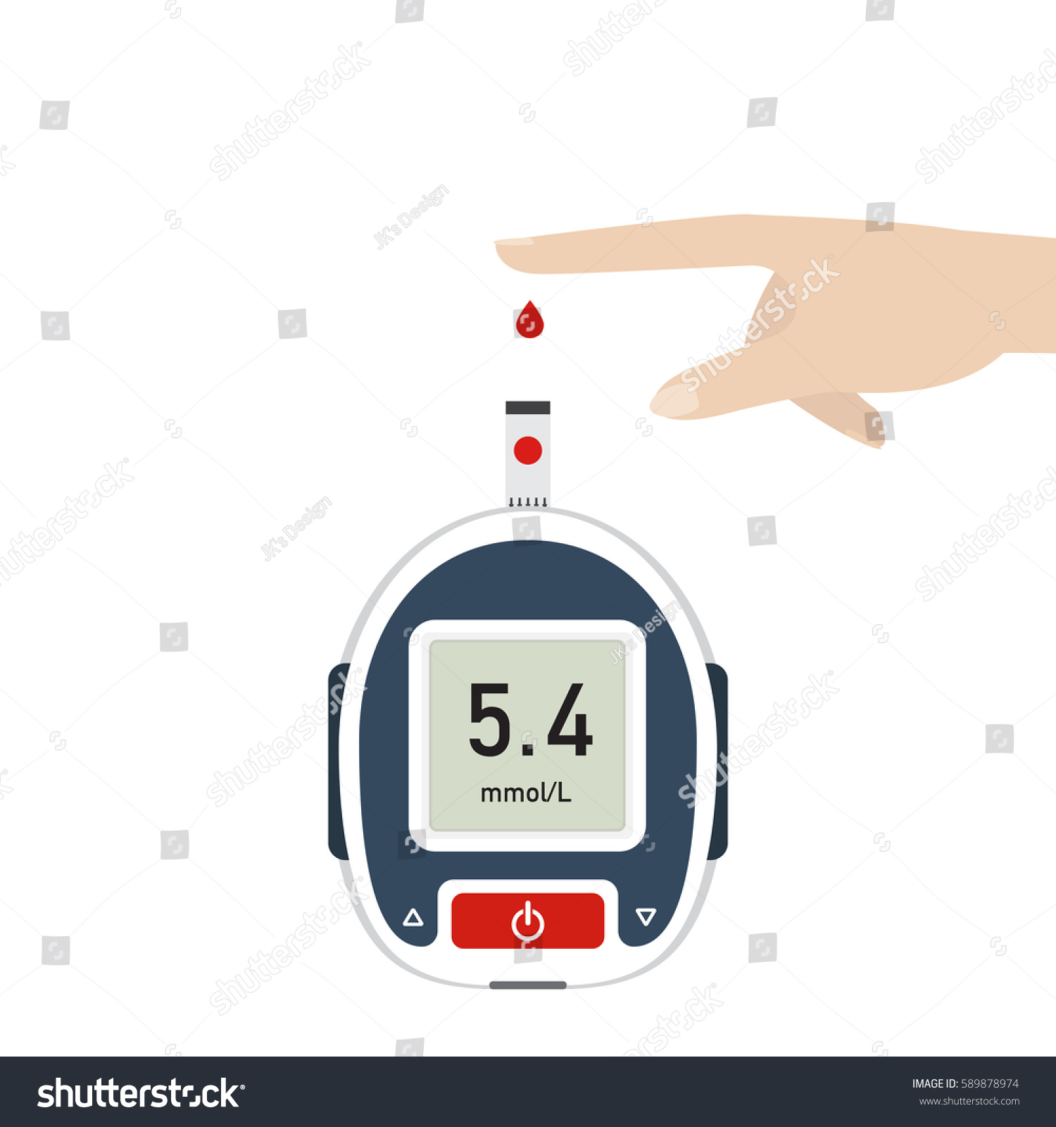 Testing Blood Glucose Modern Glucometer Drop Stock Vector (royalty Free 