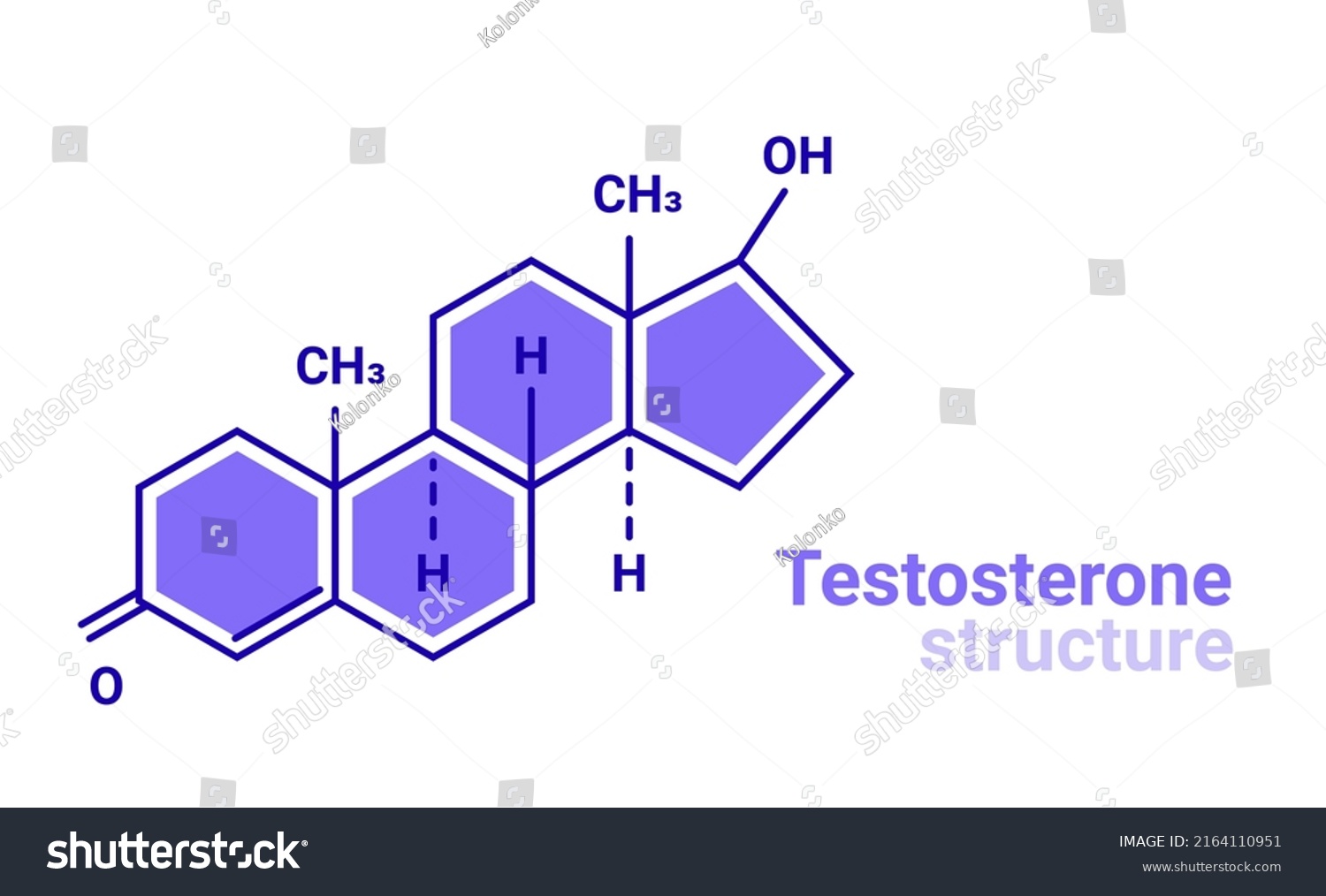 Testosterone Hormone Formula Icon Testosterone Molecule Stock Vector ...