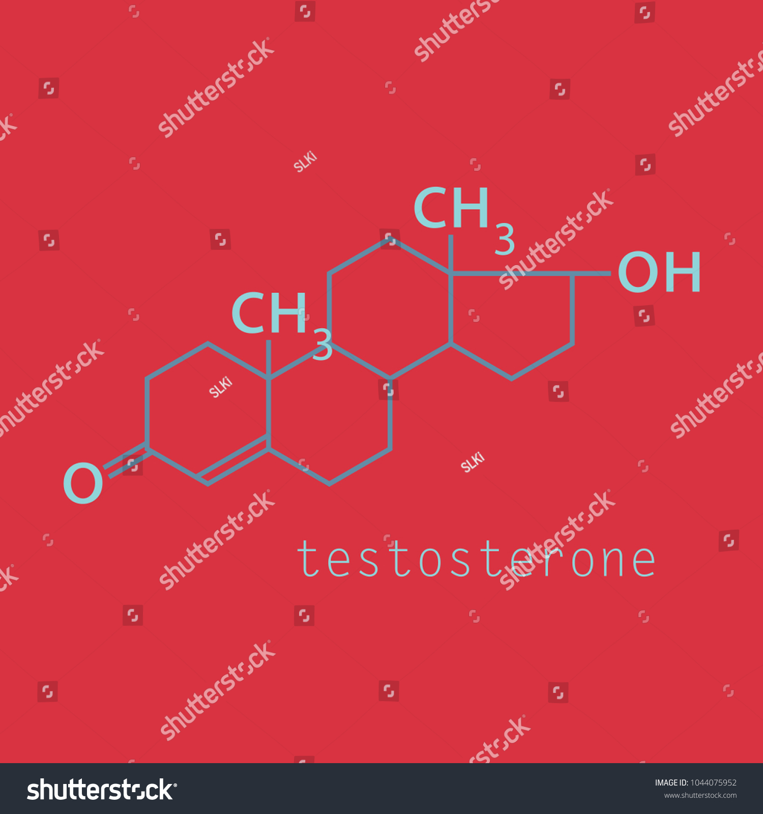 Testosterone Male Sex Hormone Androgen Molecule Stock Vector Royalty Free 1044075952 