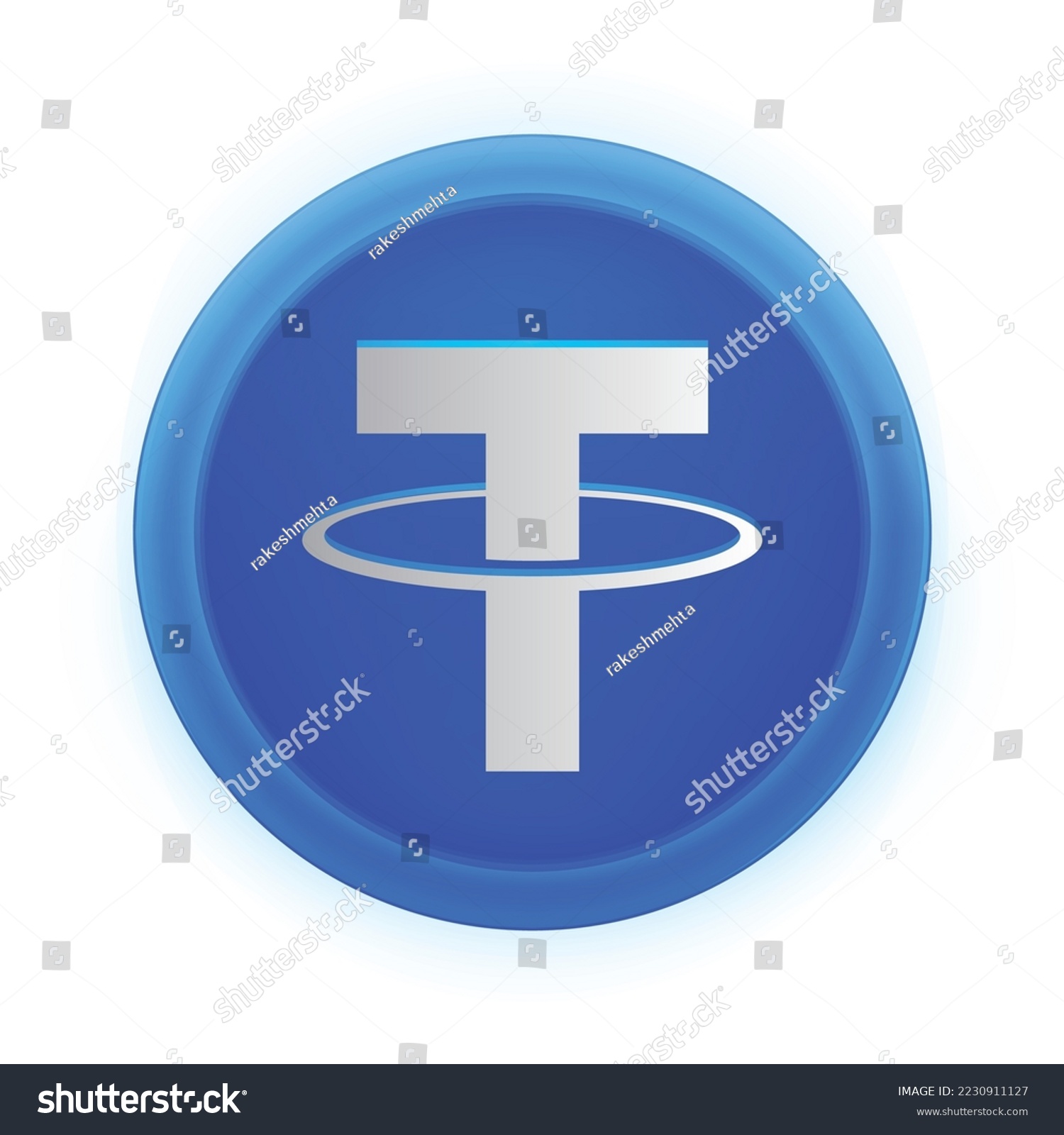 SVG of Tether (USDT) crypto logo isolated on white background. USDT Cryptocurrency coin token vector svg