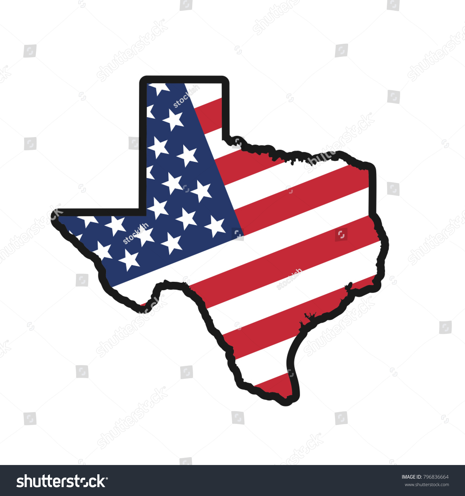 Texas Map Texas Icon Texas Symbol Stock Vector (Royalty Free) 796836664 ...