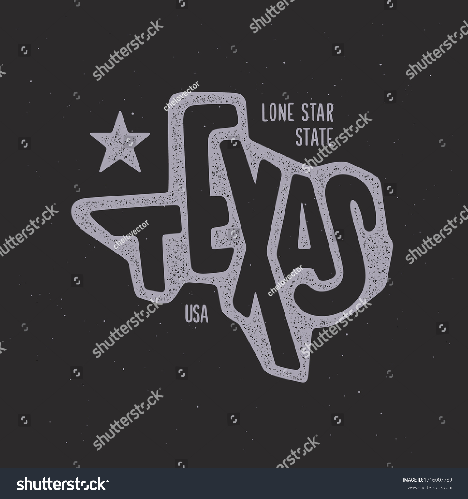 Texas Related Tshirt Design Lone Star Stock Vector (Royalty Free ...