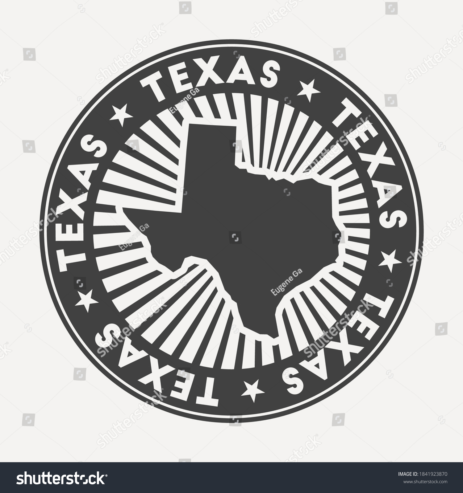 Texas Round Logo Vintage Travel Badge Stock Vector (Royalty Free ...