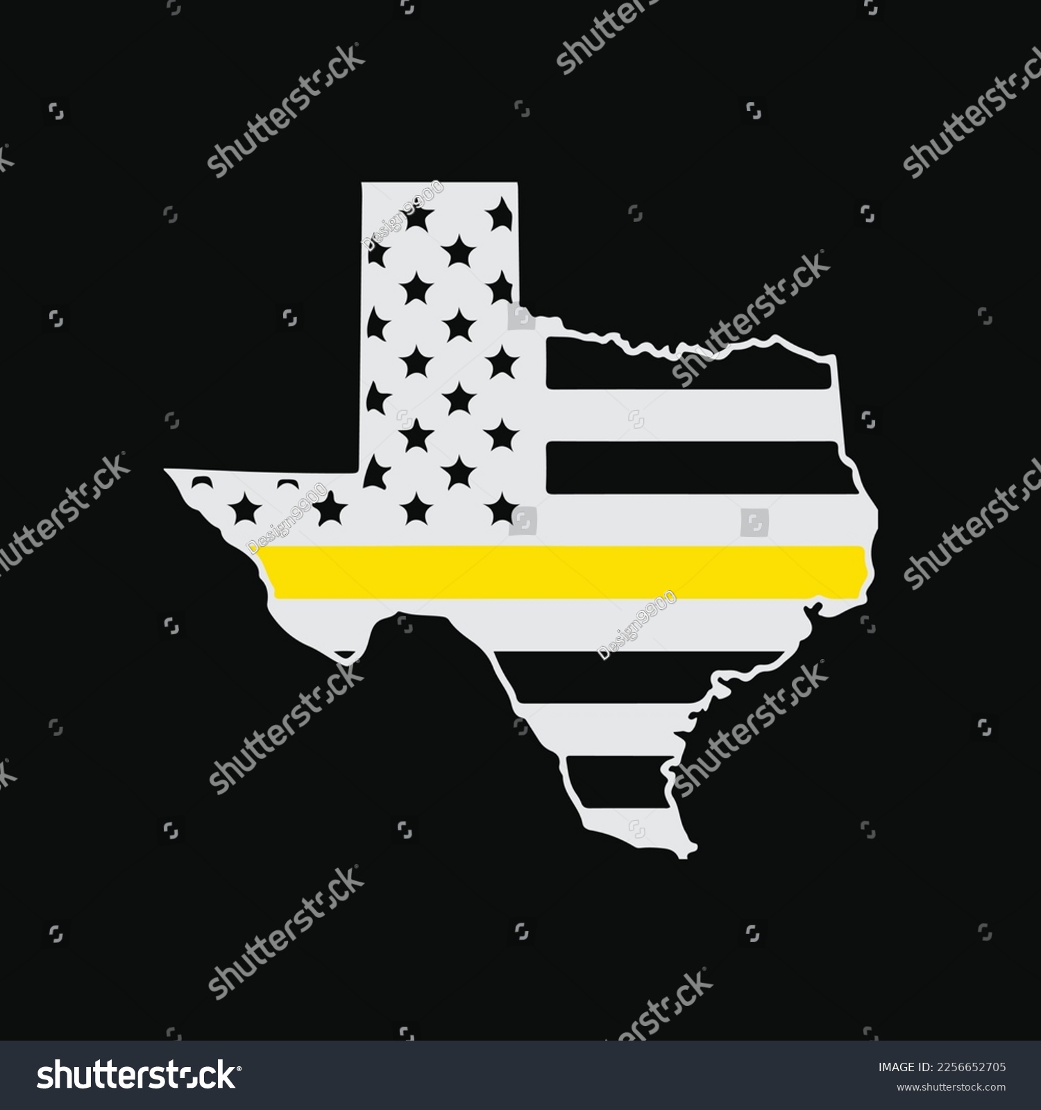 SVG of Texas 911 Thin Yellow Line Emergency EMS Police Dispatchers svg
