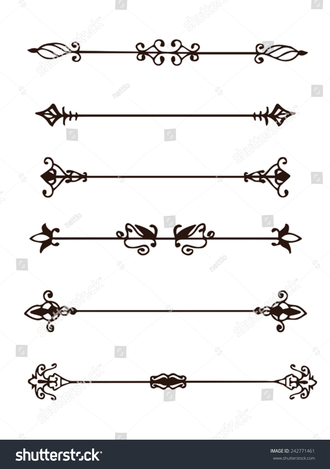 Text Dividers Set Stock Vector Illustration 242771461 : Shutterstock