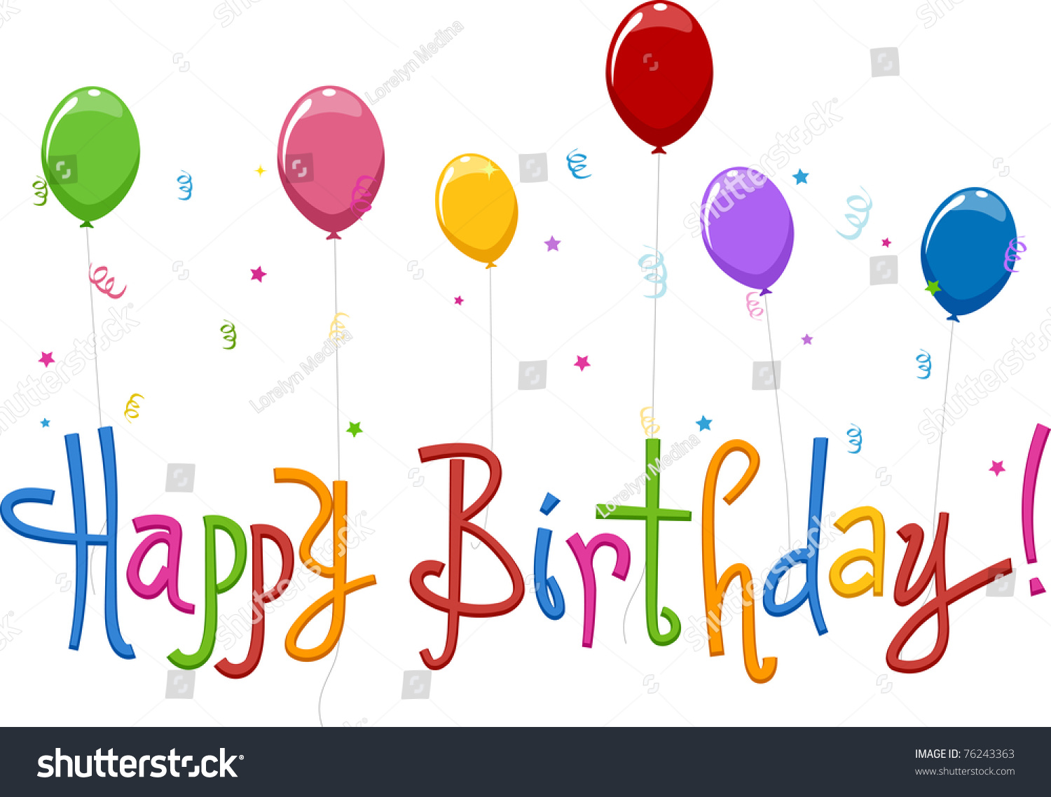 Text Featuring Words Happy Birthday Stock Vector 76243363 - Shutterstock