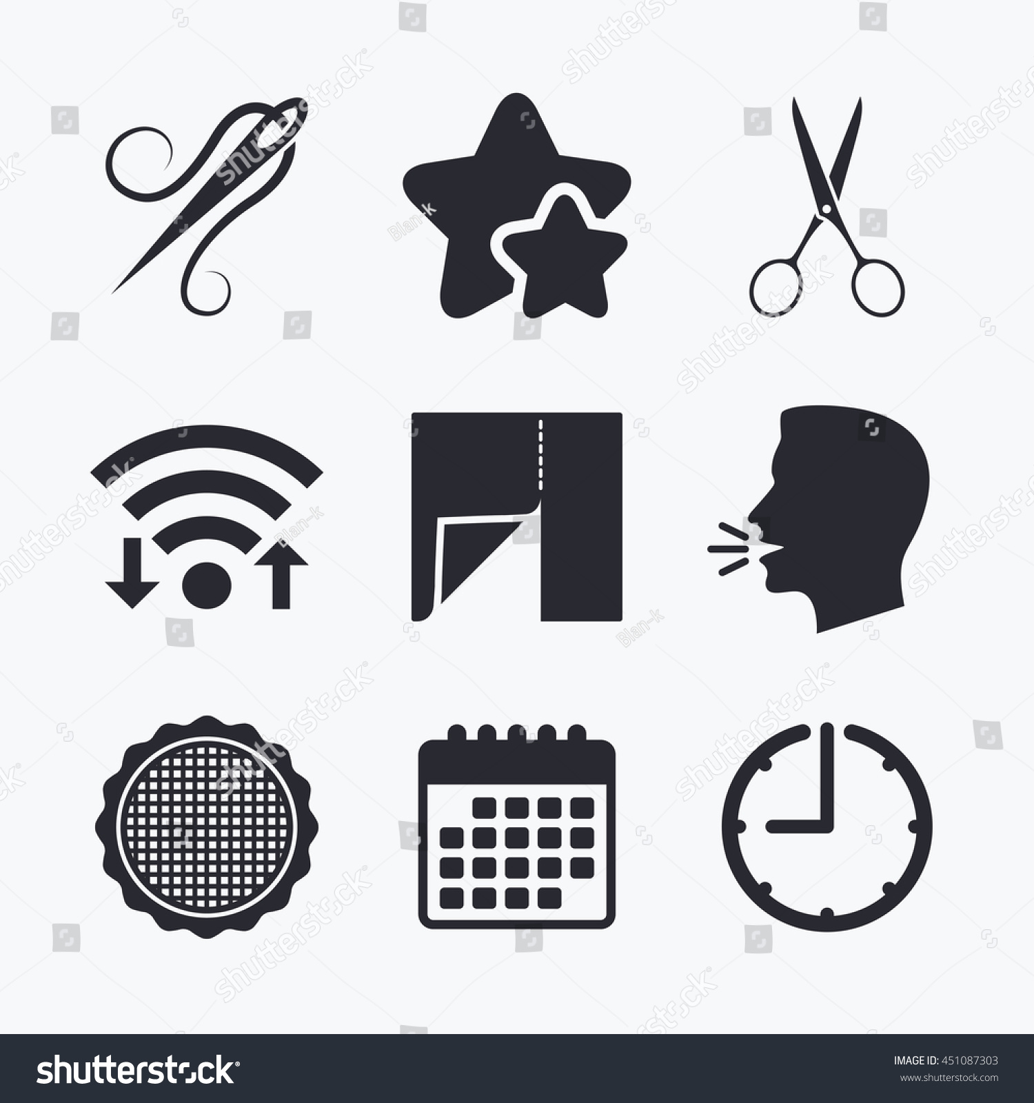 Textile Cloth Piece Icon Scissors Hairdresser Stock Vector