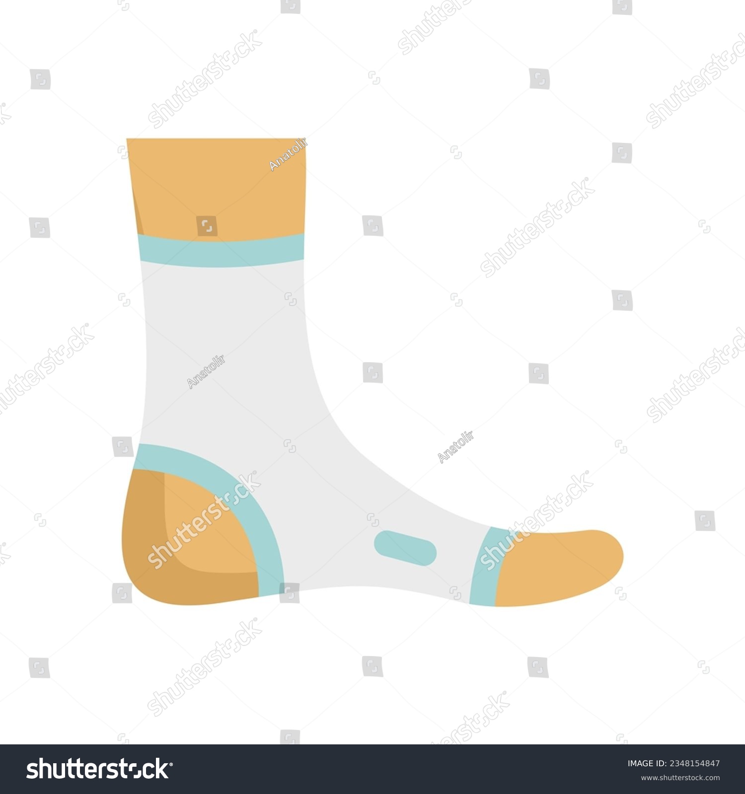 SVG of Textile foot bandage icon flat vector. Injury accident. Patient hurt isolated svg