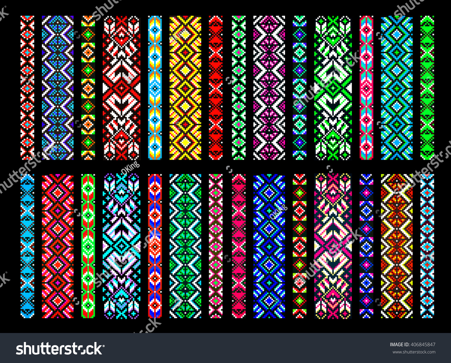 Textile Ribbons Braids Boho Style Scandinavian Stock 
