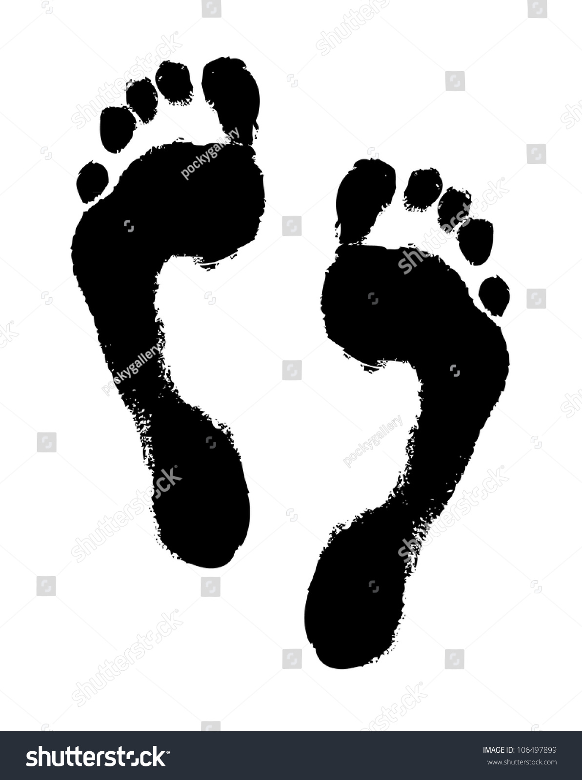 Texture Human Footprint On White Stock Vector 106497899 - Shutterstock