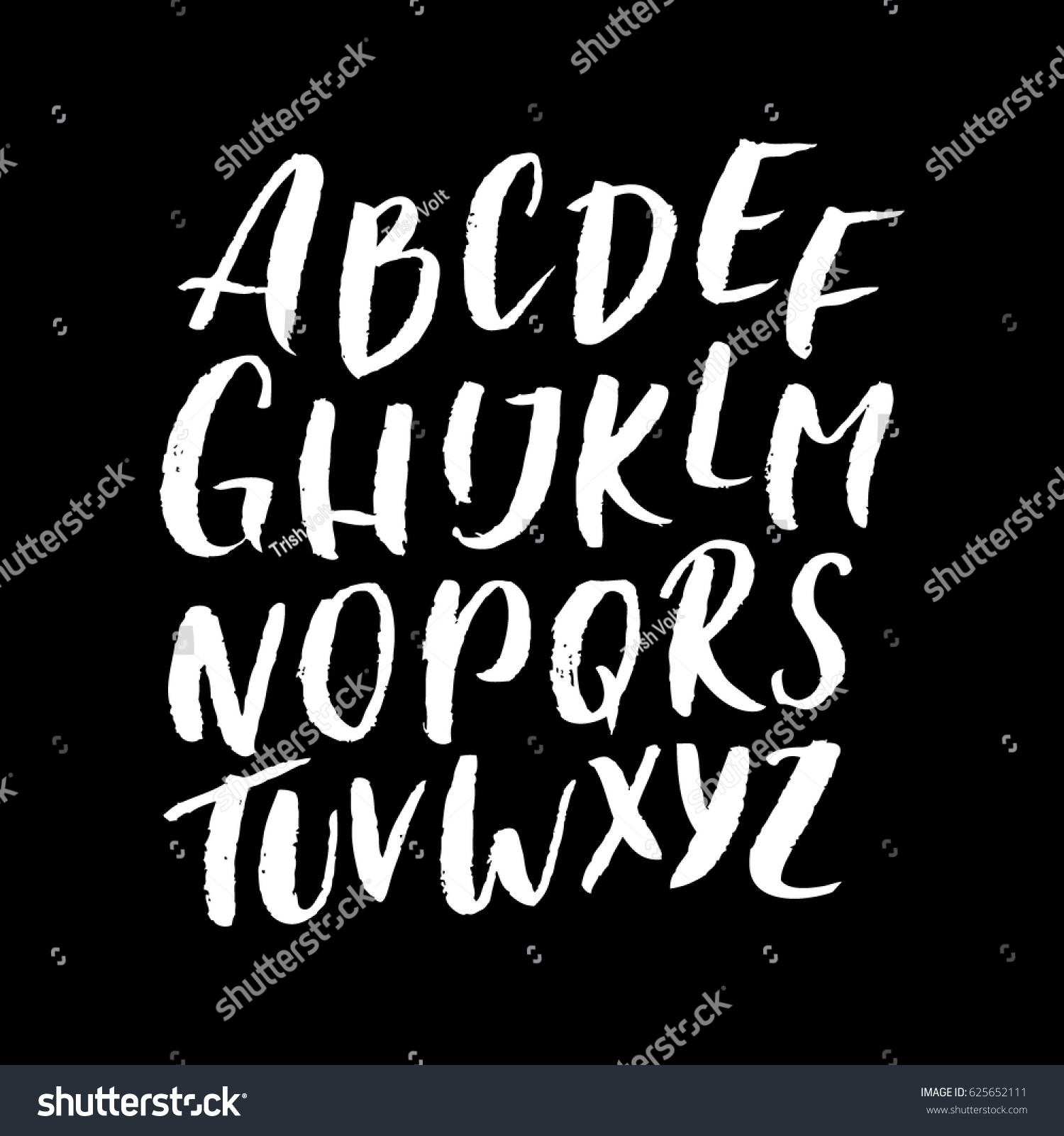 Textured Hand Drawn Abc Brush Latin Stock Vector (Royalty Free ...