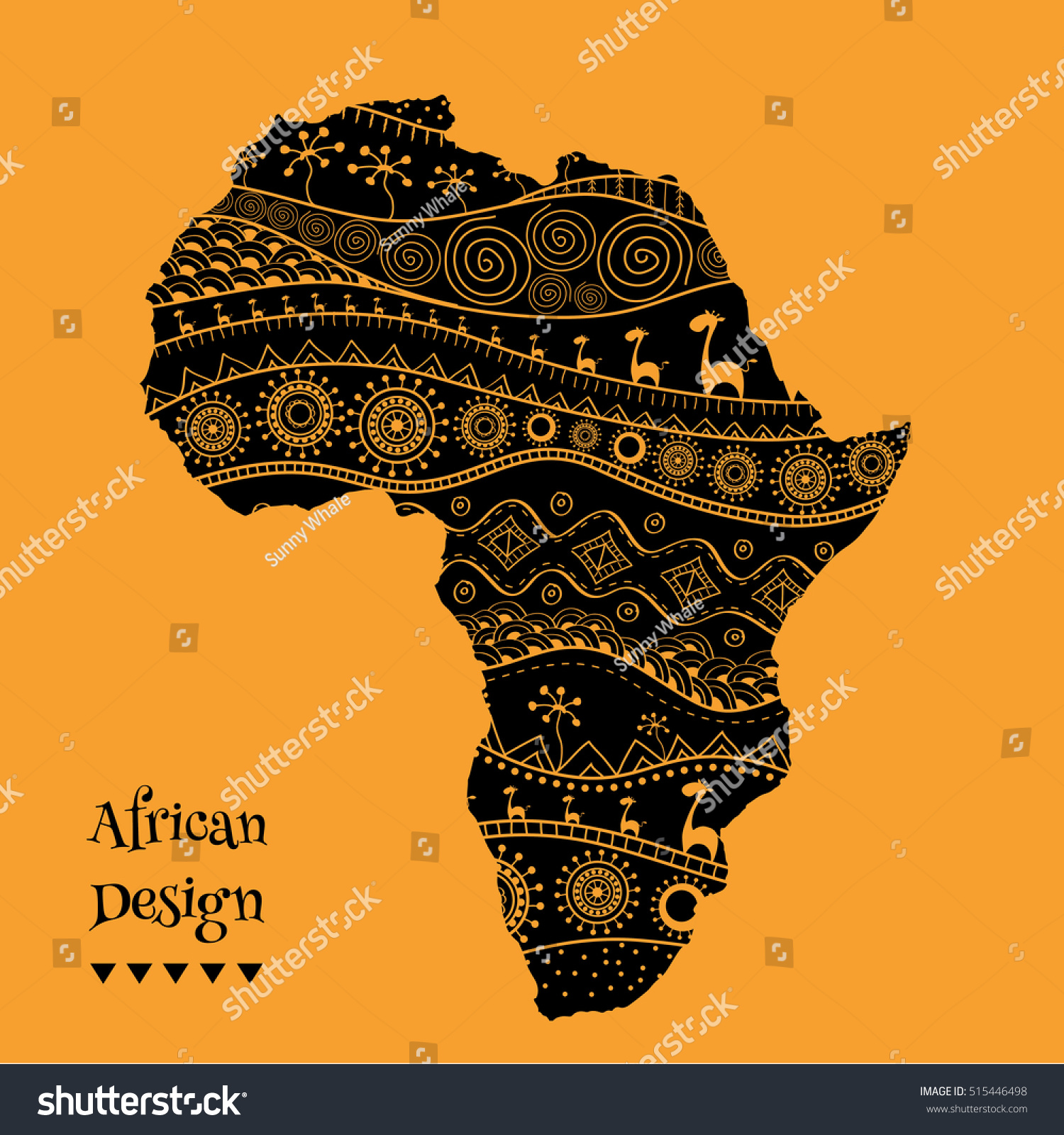 Textured Vector Map Africa Handdrawn Ethno Stock Vector Royalty Free 515446498 3913