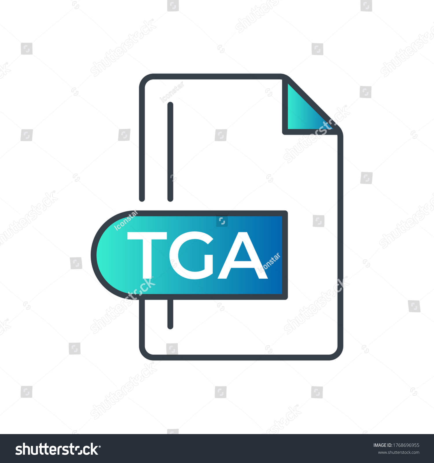 Tgaファイル形式アイコン Tga拡張子のグラディアントアイコン のベクター画像素材 ロイヤリティフリー