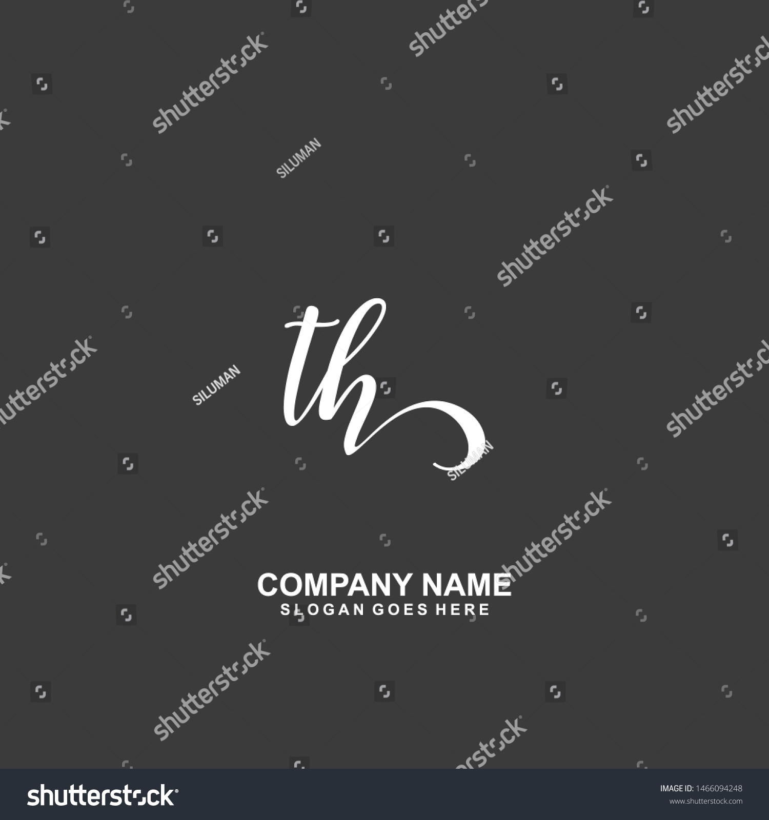 Th Initial Handwriting Logo Vector Stock Vector (Royalty Free) 1466094248