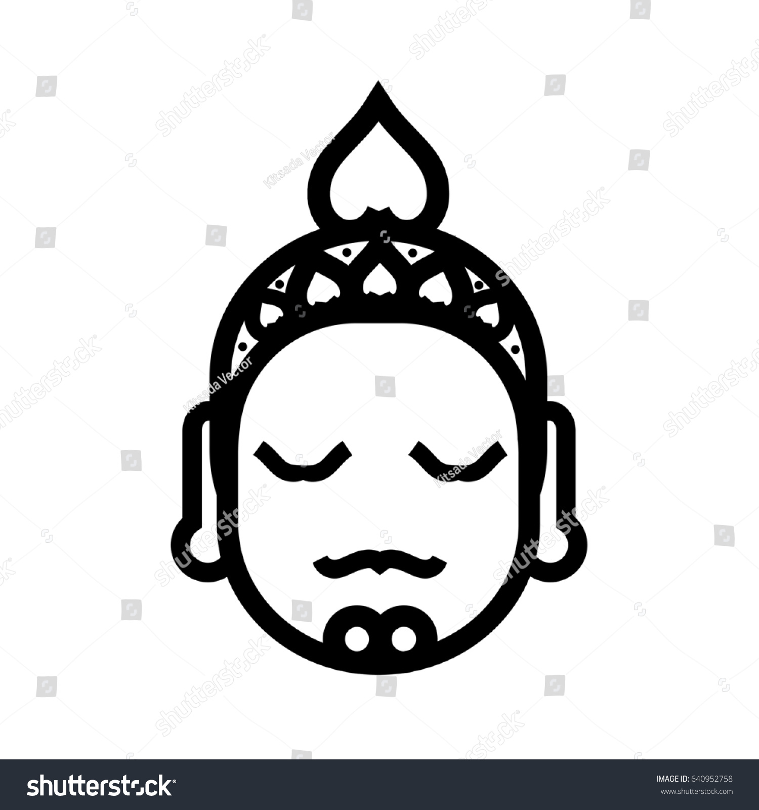 Thai Buddha Vector Illustration Stock Vector Royalty Free 640952758 Shutterstock 1431