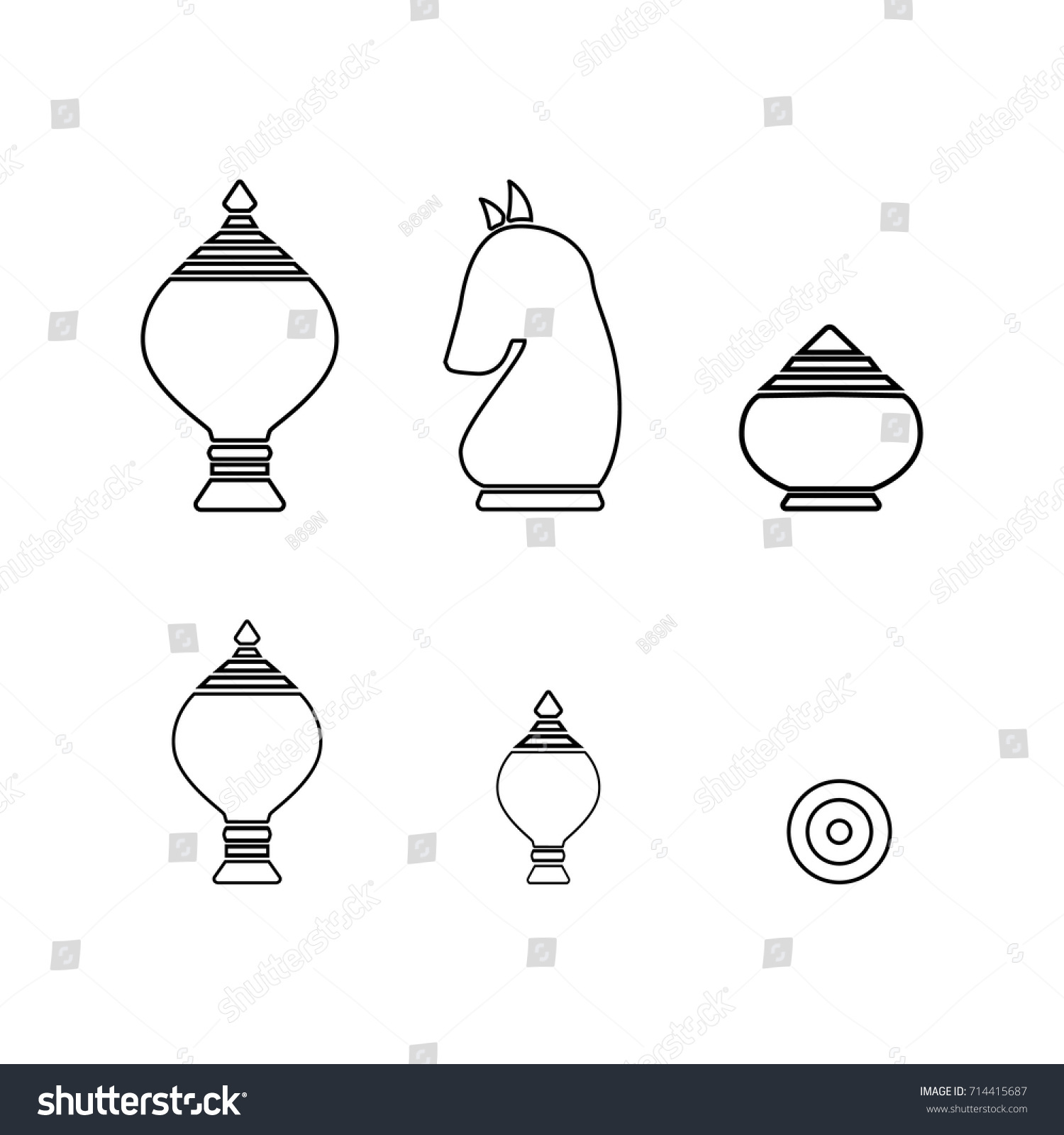Thai Chess Outline Icon For Board Game Thai Chess Outline Icon For Board Game