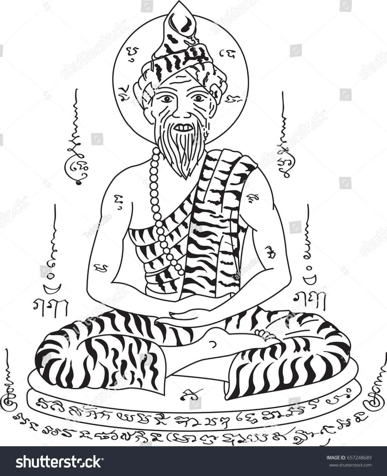 thai tattoothai hermit vector thai ancient stock vector 657248689 thai tattoothai hermit vector thai ancient stock vector 657248689