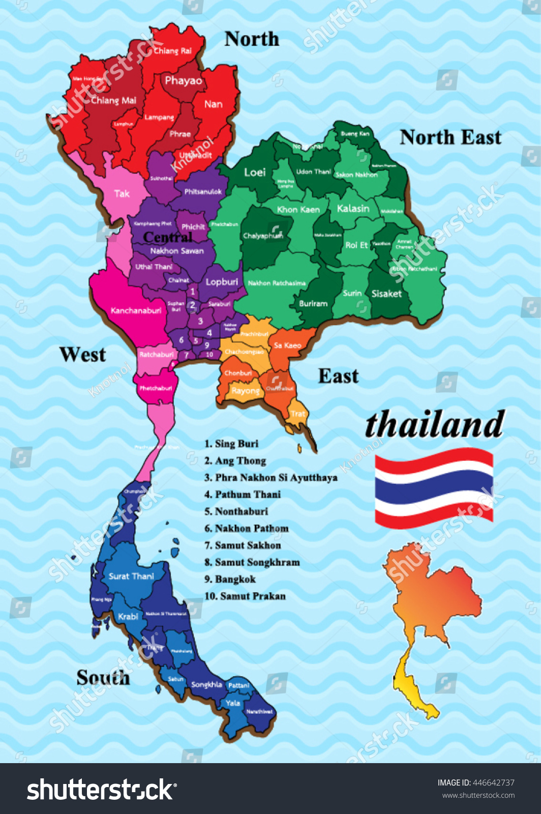 Thailand Map Stock Vector Royalty Free