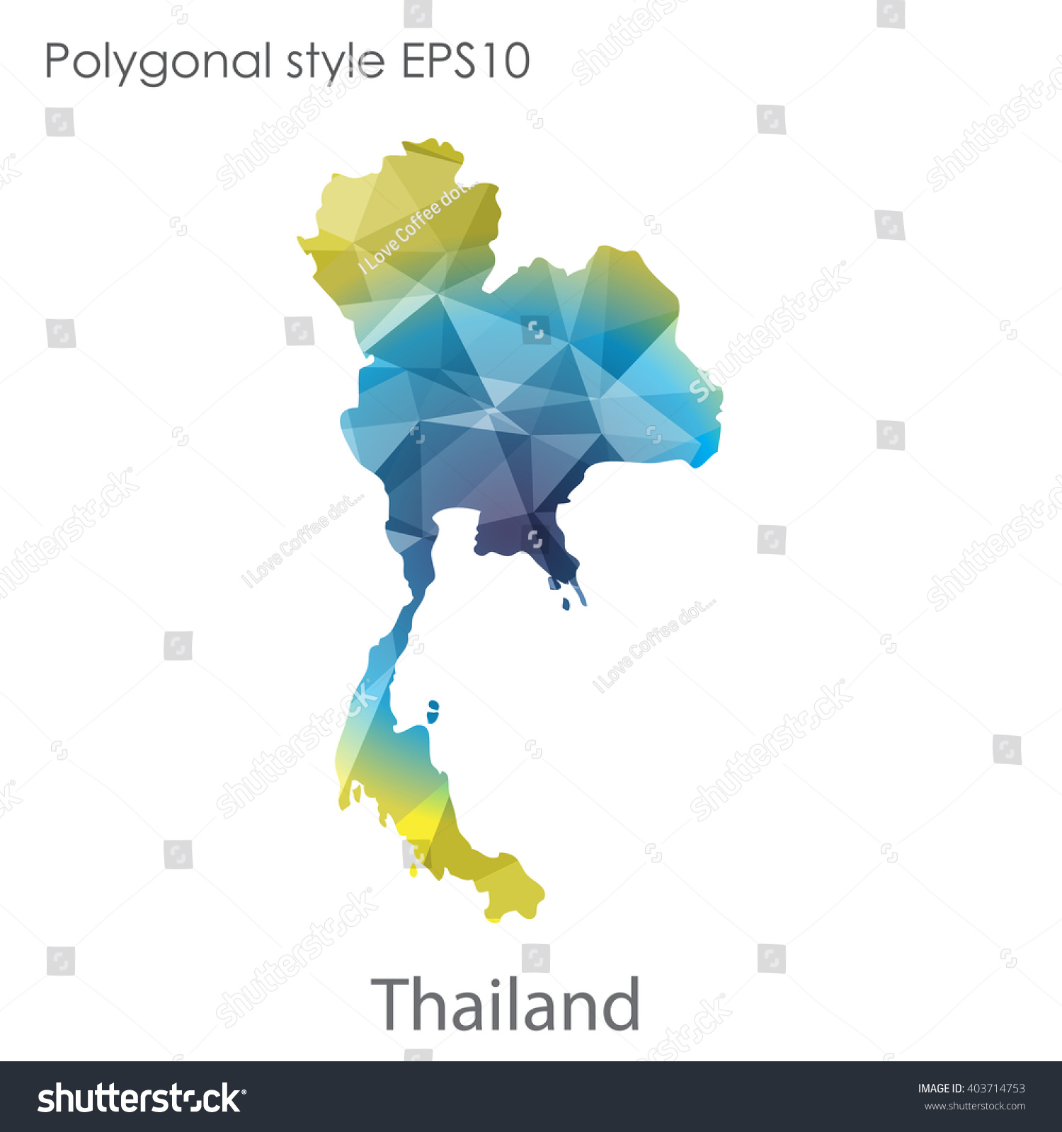 Thailand Map Geometric Polygonal Styleabstract Gems Stock Vector Royalty Free 403714753