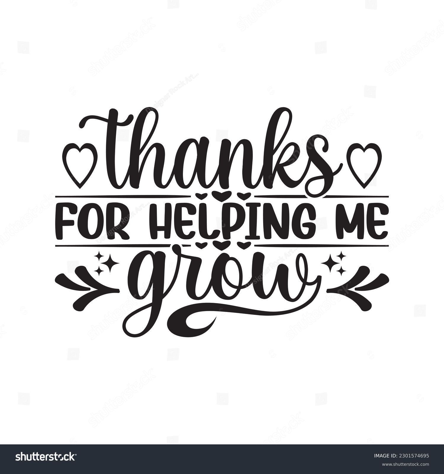 SVG of Thank for helping me grow -  Teacher appreciation quotes on white background svg