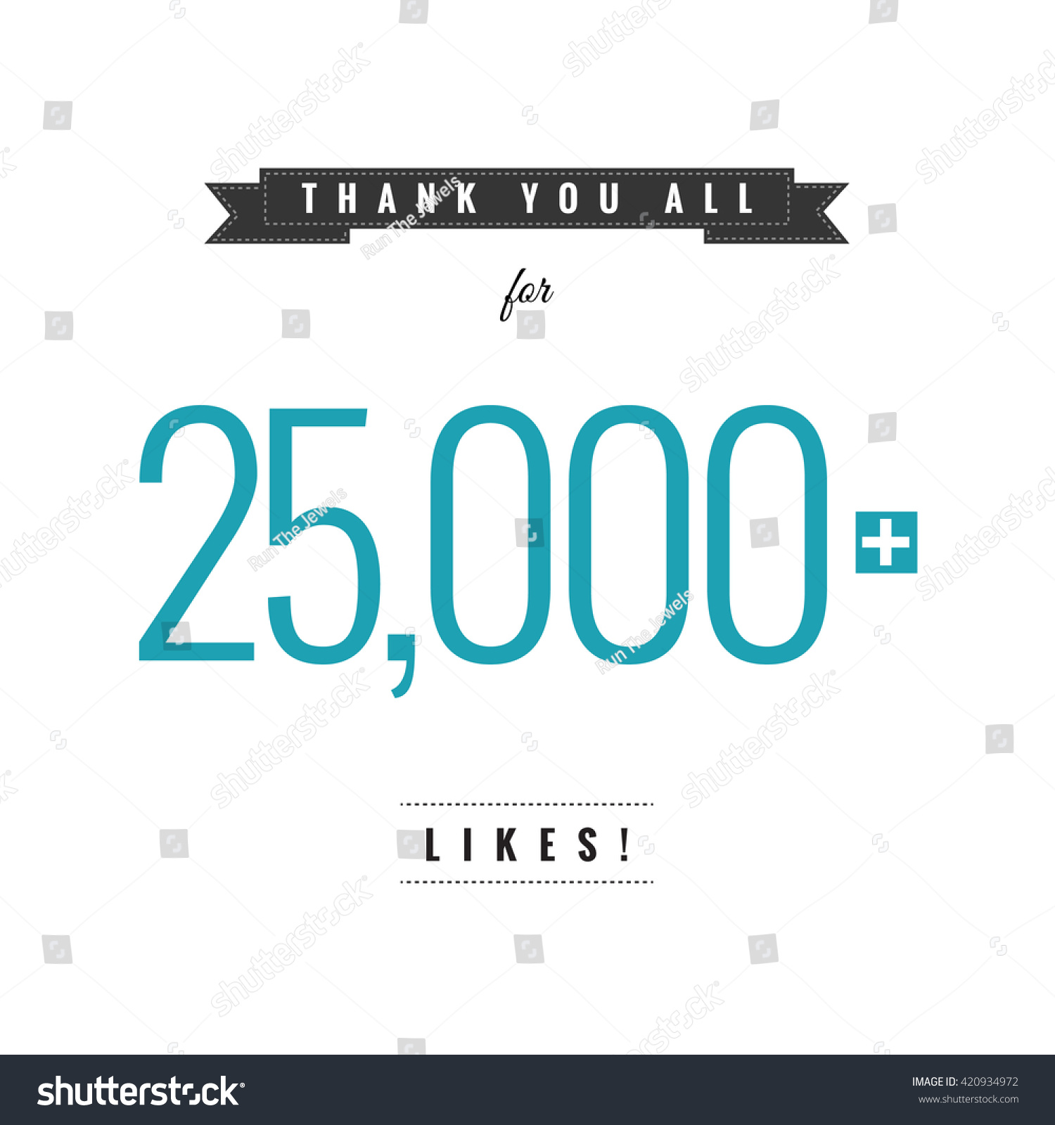 SVG of Thank You All For 25,000 Likes (Vector Design Template) svg