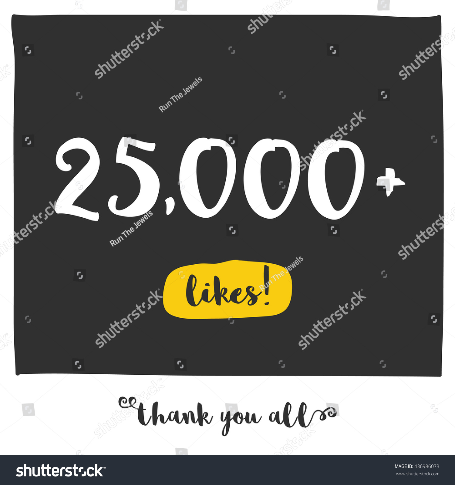 SVG of Thank You All For 25000 Likes! (Vector Design Template For Social Networks Thanking a Large Number of Subscribers or Followers) svg