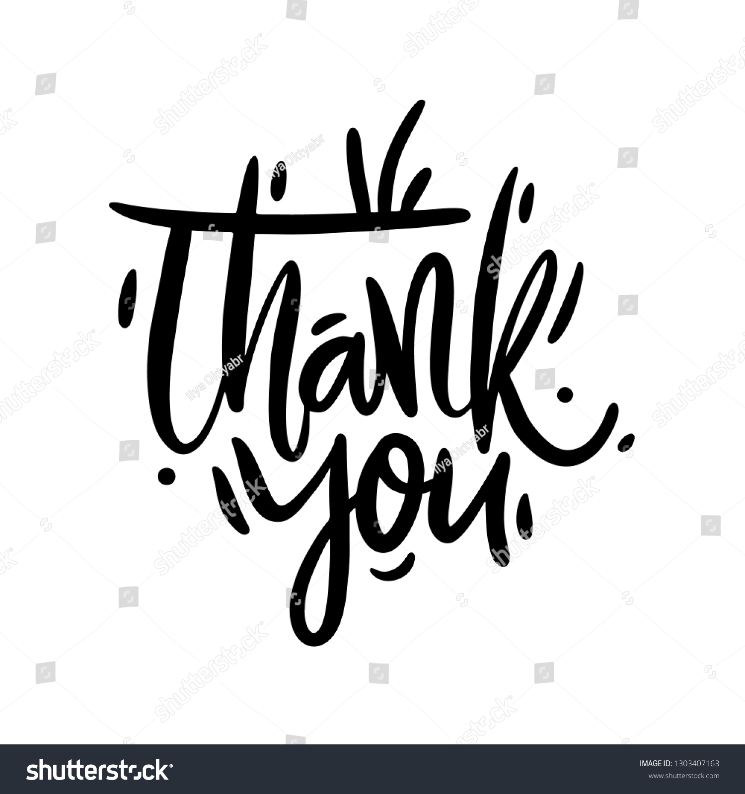 Thank You Black Text Vector Lettering Stock Vector (Royalty Free ...