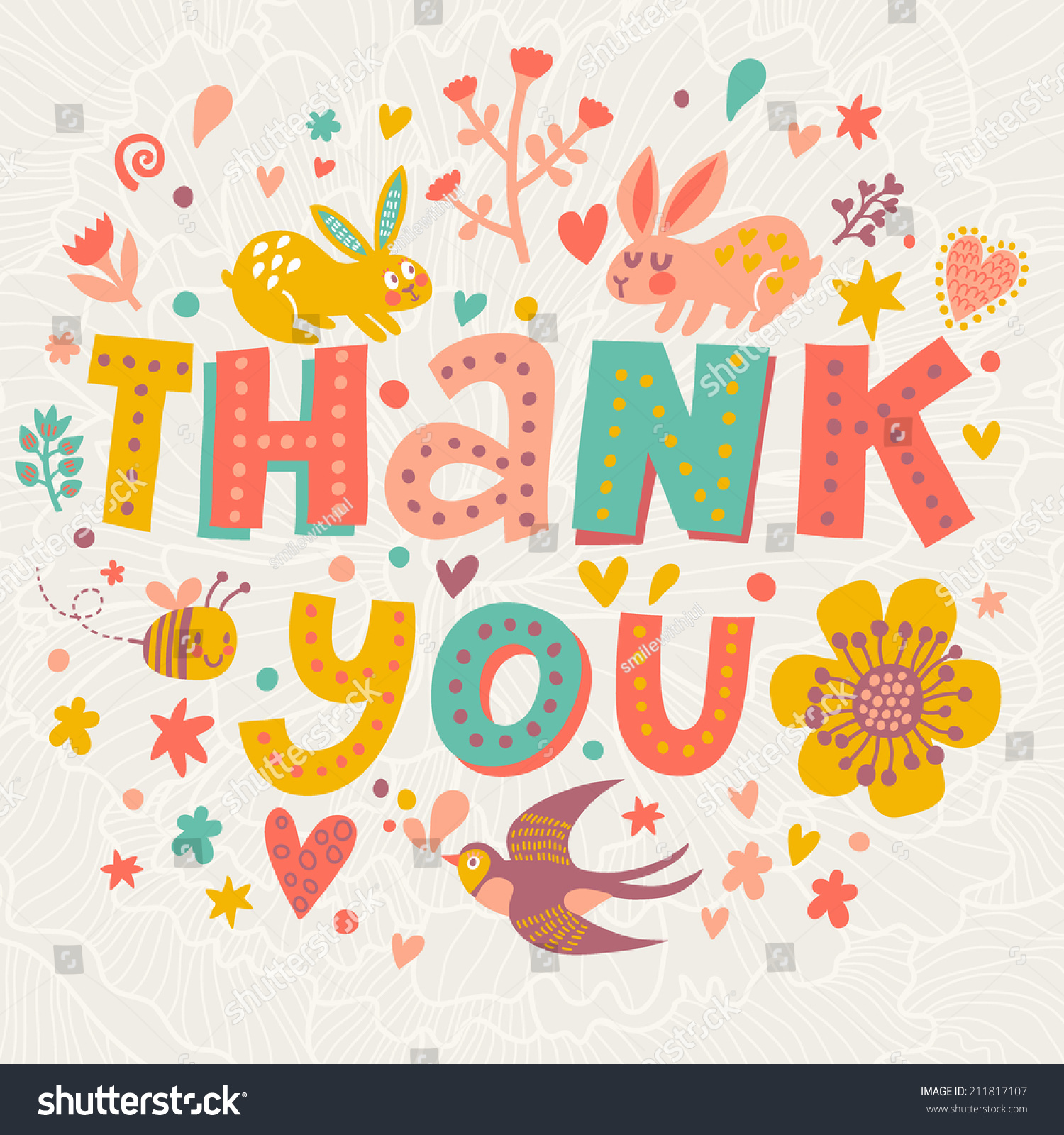 Thank You Bright Concept Card Vector Stock Vector (Royalty Free ...