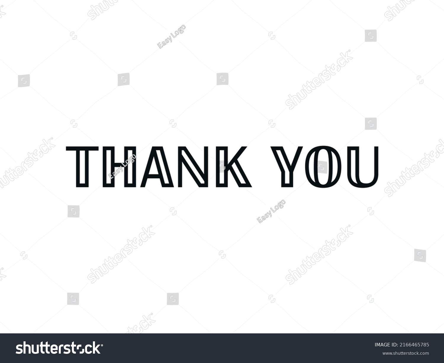 Thank You Card Black Text Hand Stock Vector (Royalty Free) 2166465785 ...