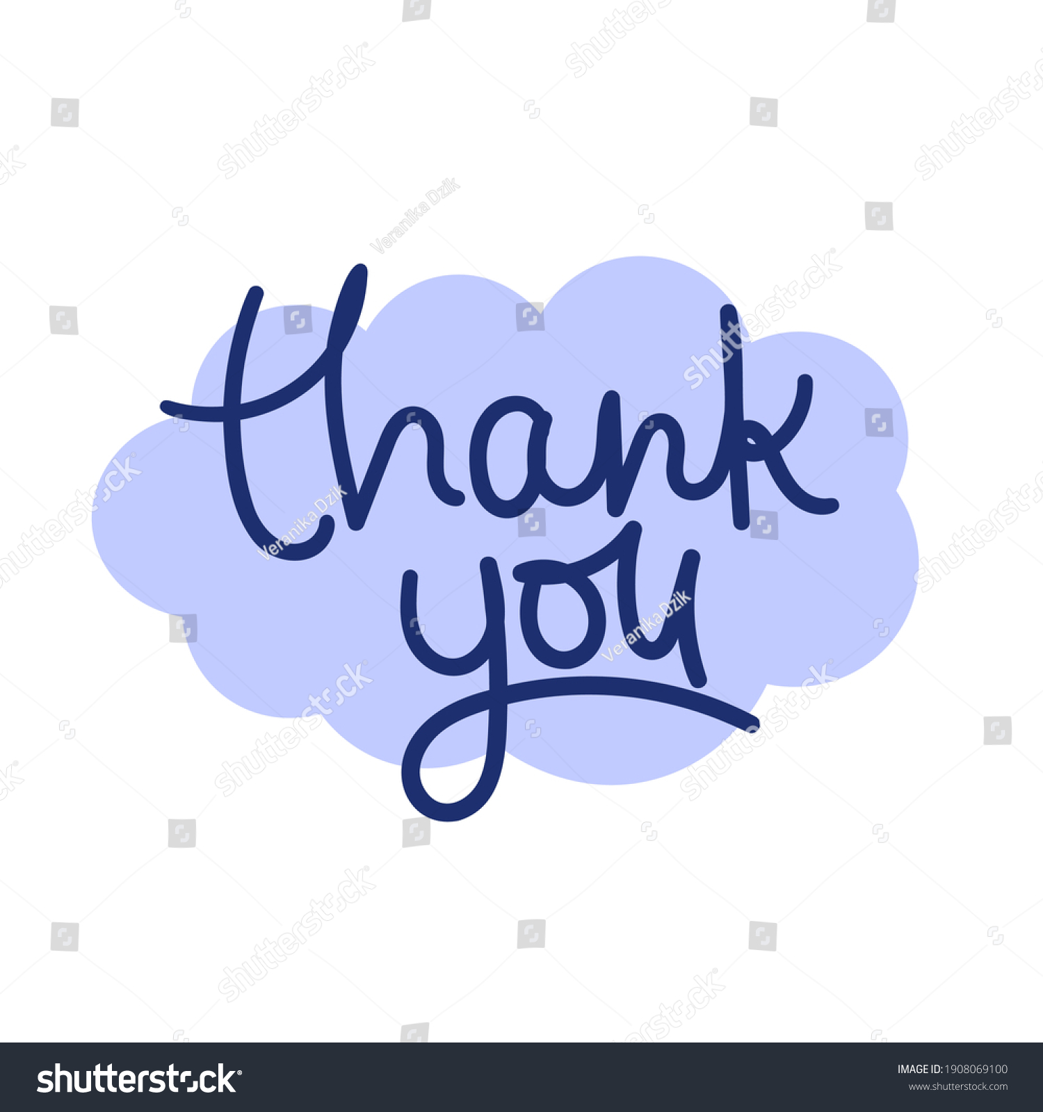 Thank You Card Design Handwritten Greeting Stock Vector (Royalty Free ...