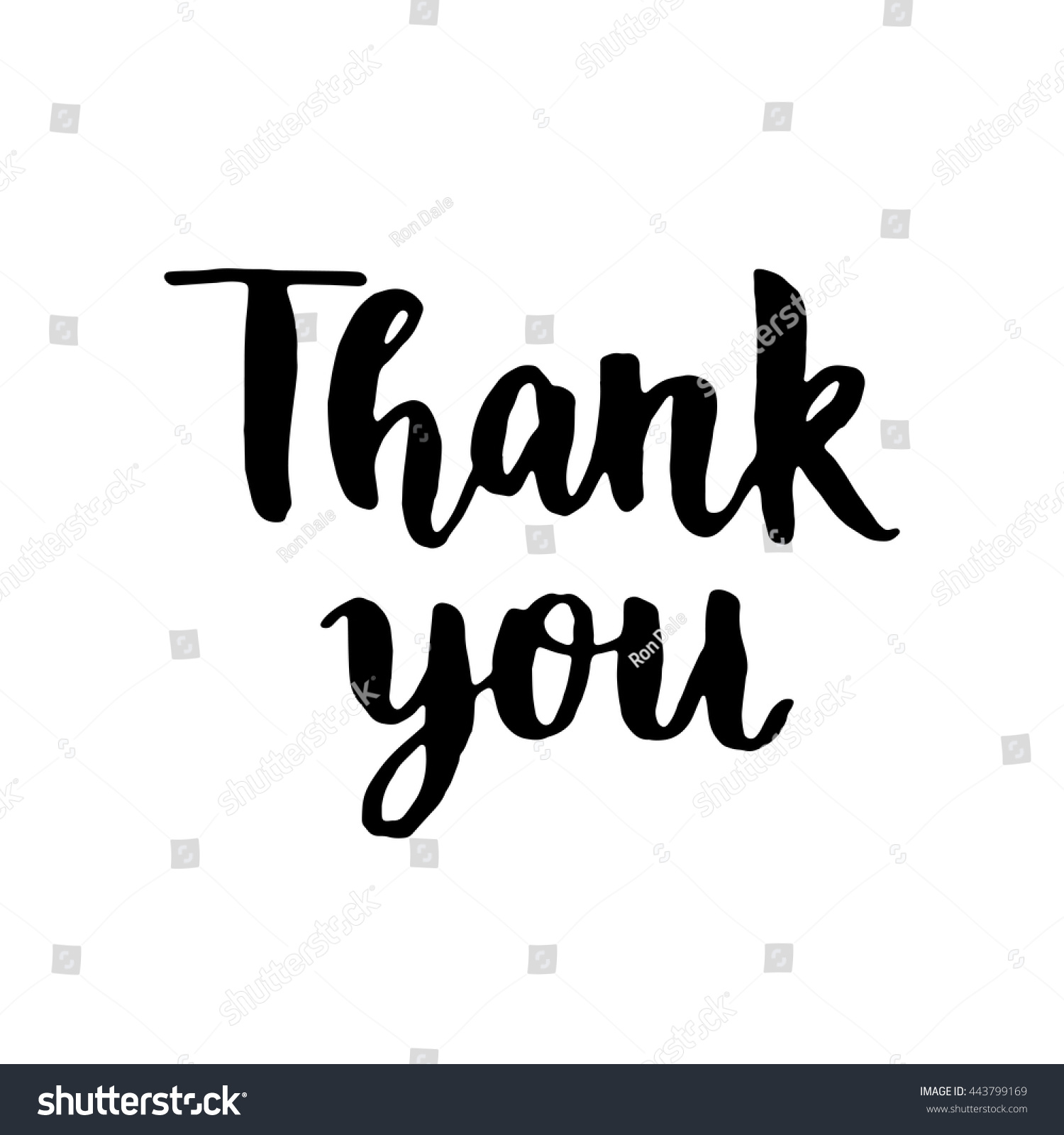 Thank You Card Hand Drawn Thanks Stock Vector 443799169 - Shutterstock