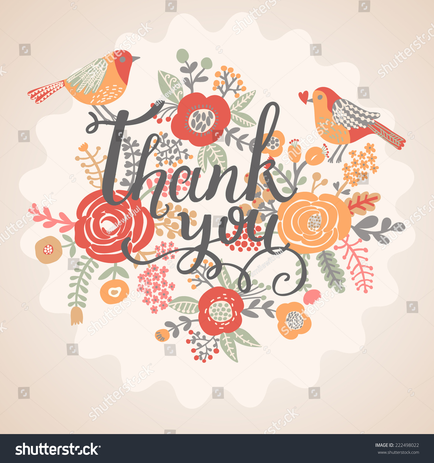 Thank You Card Bright Colors Stylish Stock Vector 222498022 - Shutterstock