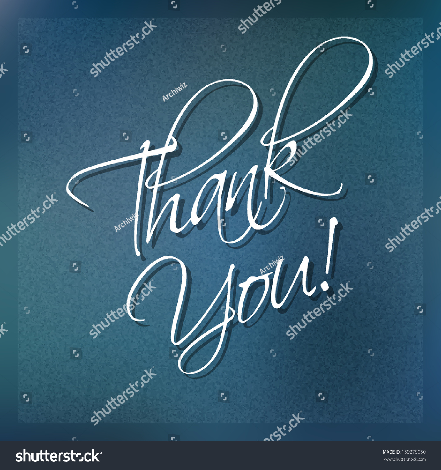 Thank You Card On Blue Background Stock Vector 159279950 - Shutterstock