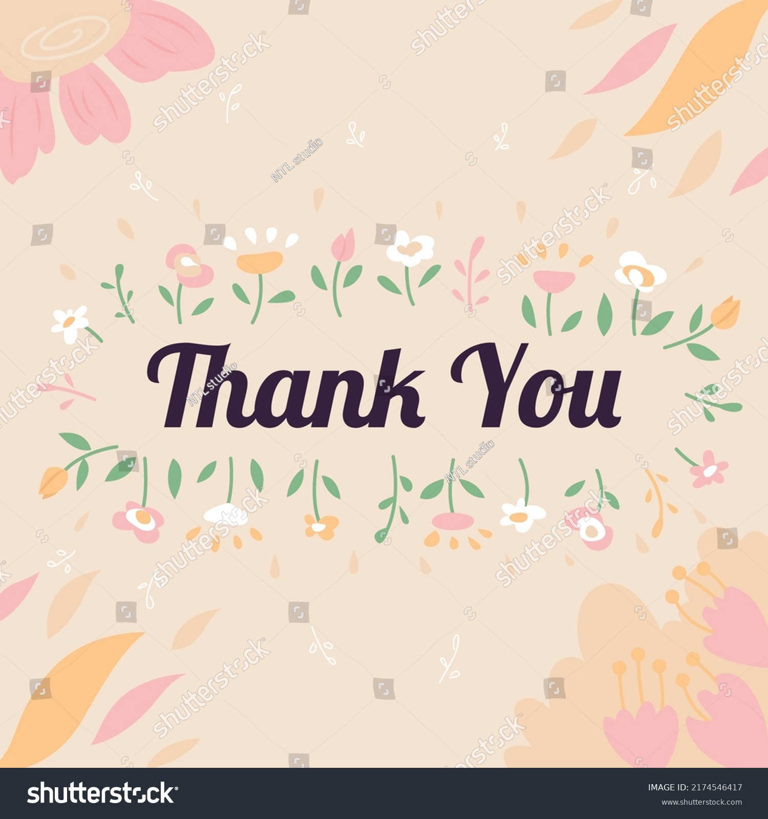 Thank You Card Template Expressing Appreciation Stock Vector (Royalty ...