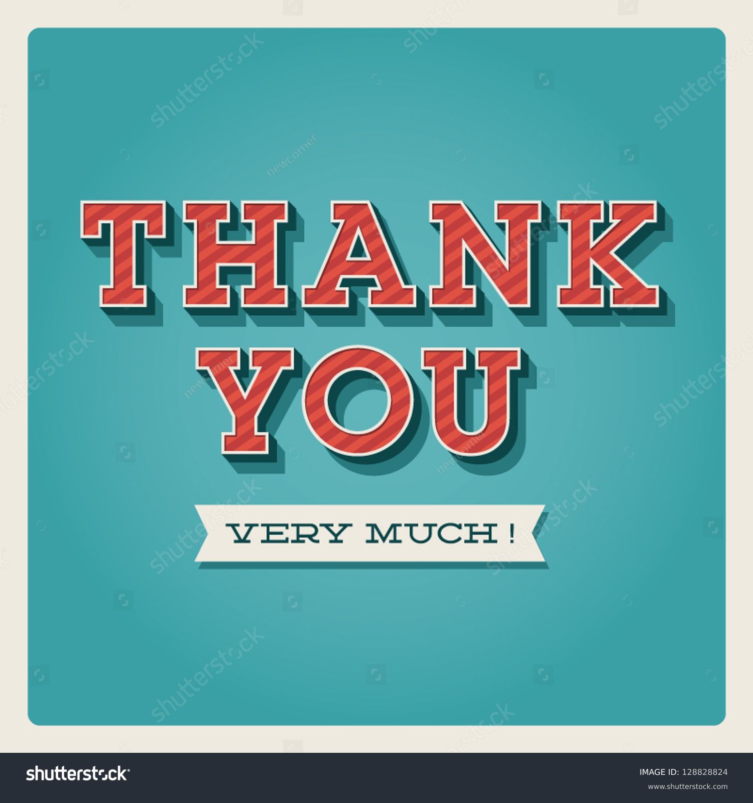 Thank You Card, With Font, Typography And Ribbon Stock Vector ...