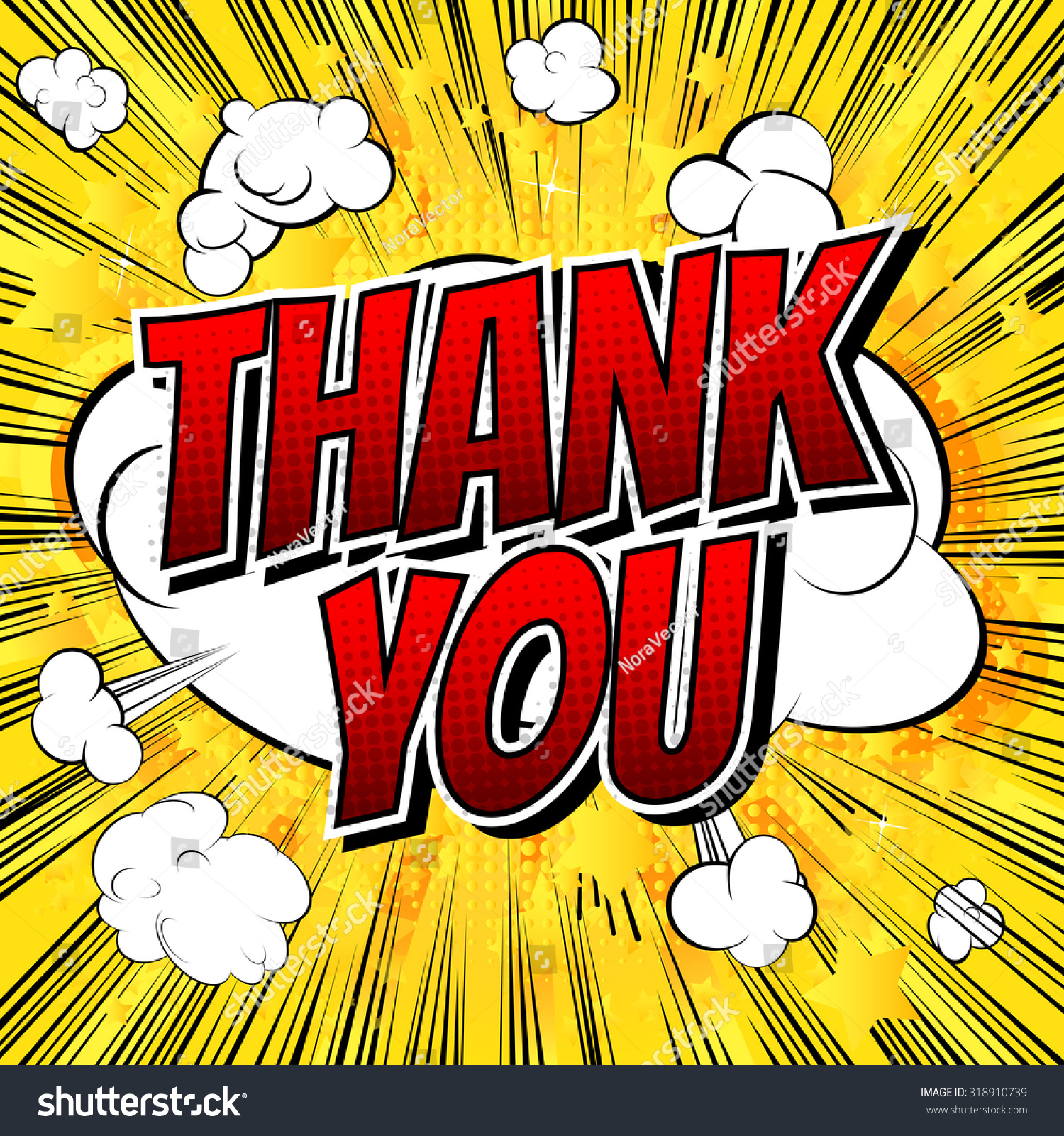 Thank You - Comic Book Style Word On Comic Book Abstract Background ...