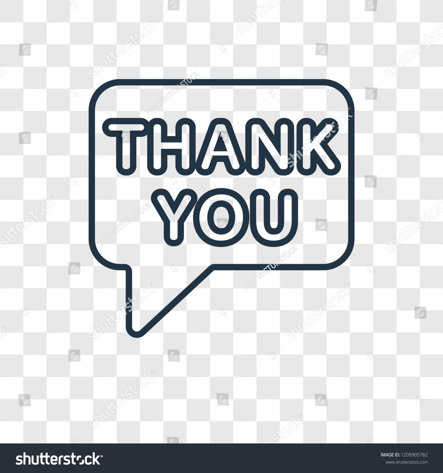 Thank You Concept Vector Linear Icon Stock Vector Royalty Free