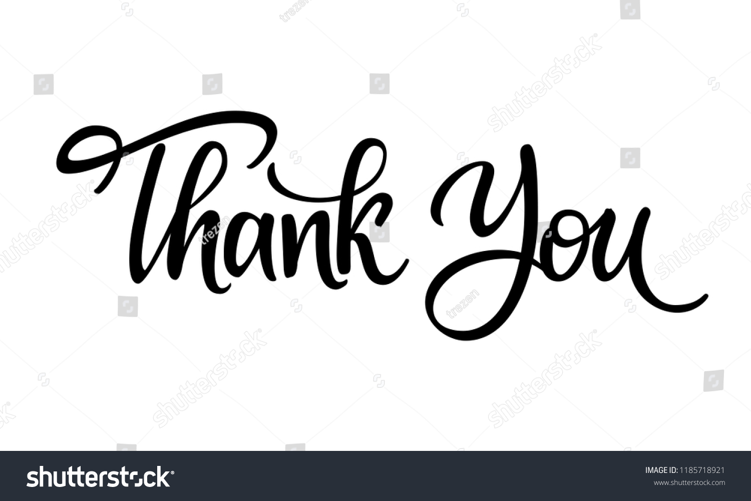 Thank You Cute Lettering Sign Hand Stock Vector (Royalty Free) 1185718921