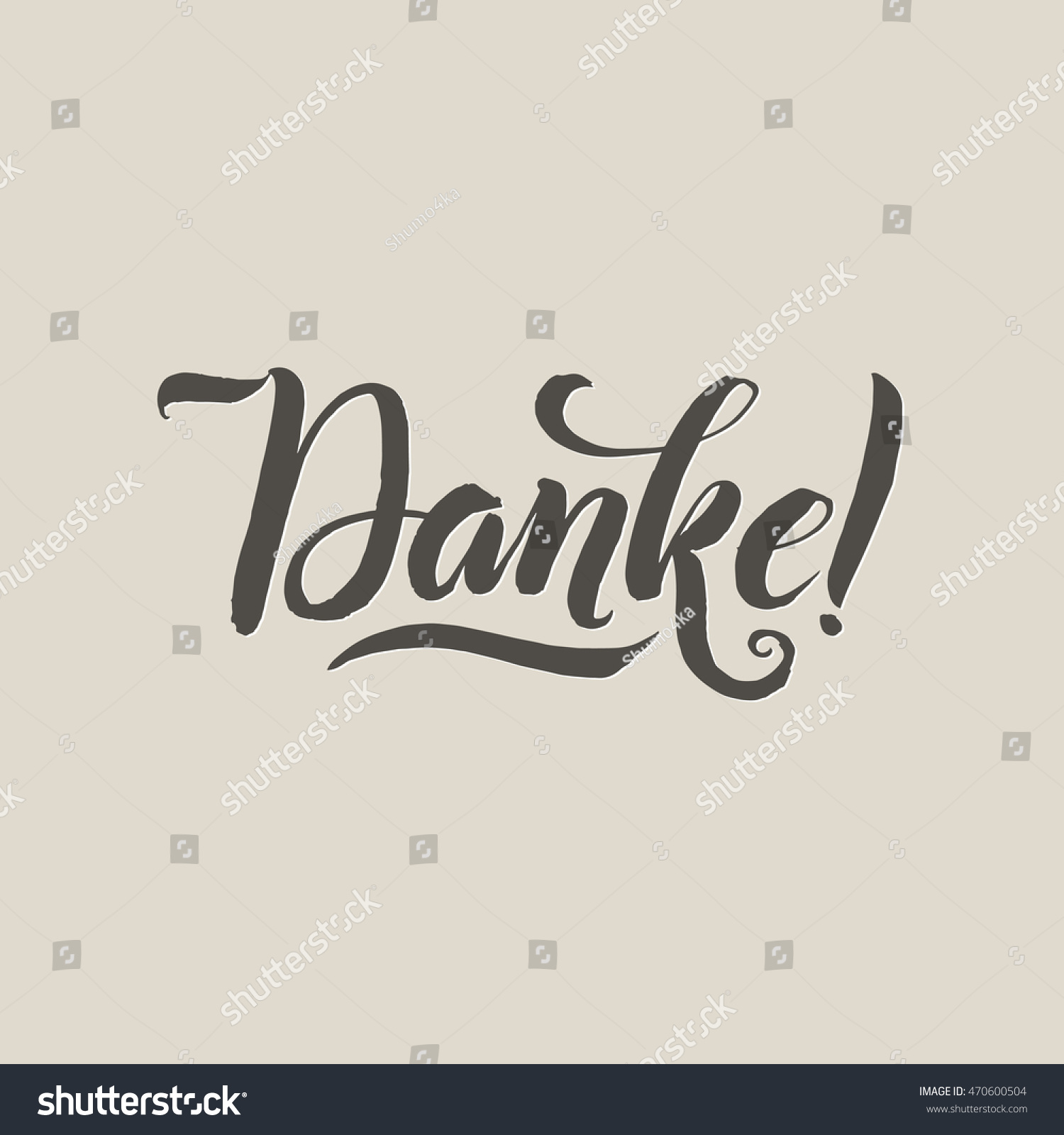 Thank You. Danke. German Language Grey Vector Lettering On Grey ...